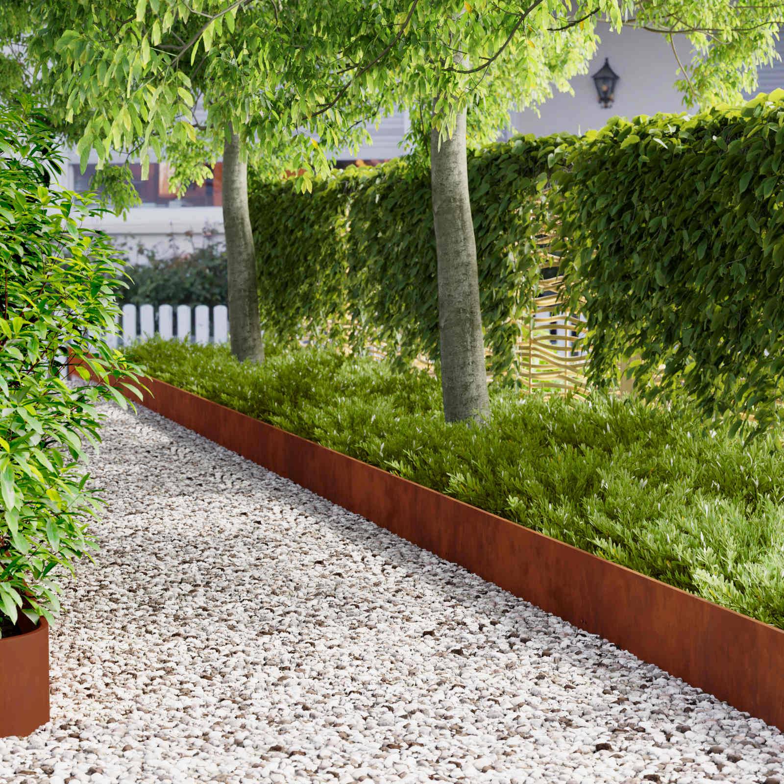 vidaXL Raseneinfassung 10 pcs 103 x 25 cm Stahl Rostig
