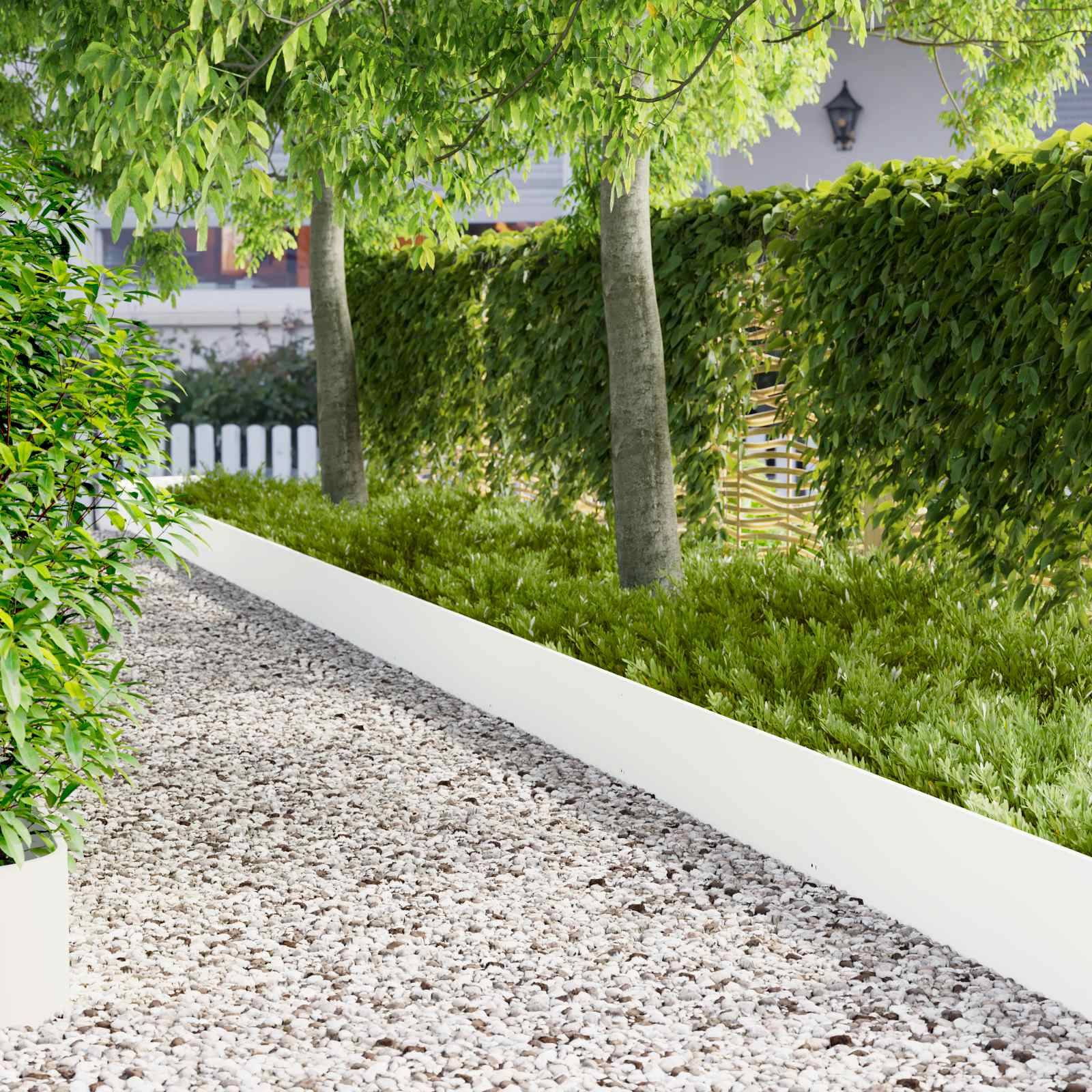 vidaXL Raseneinfassung 10 pcs 103 x 30 cm Stahl Weiß