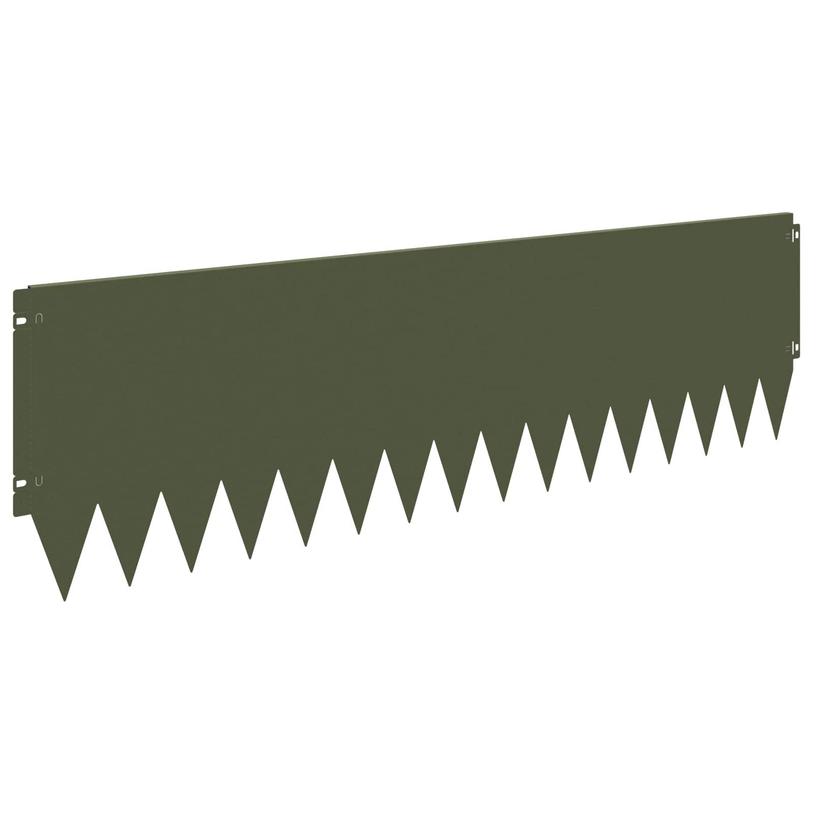 vidaXL Raseneinfassung 10 pcs 103 x 30 cm Stahl Olivgrün