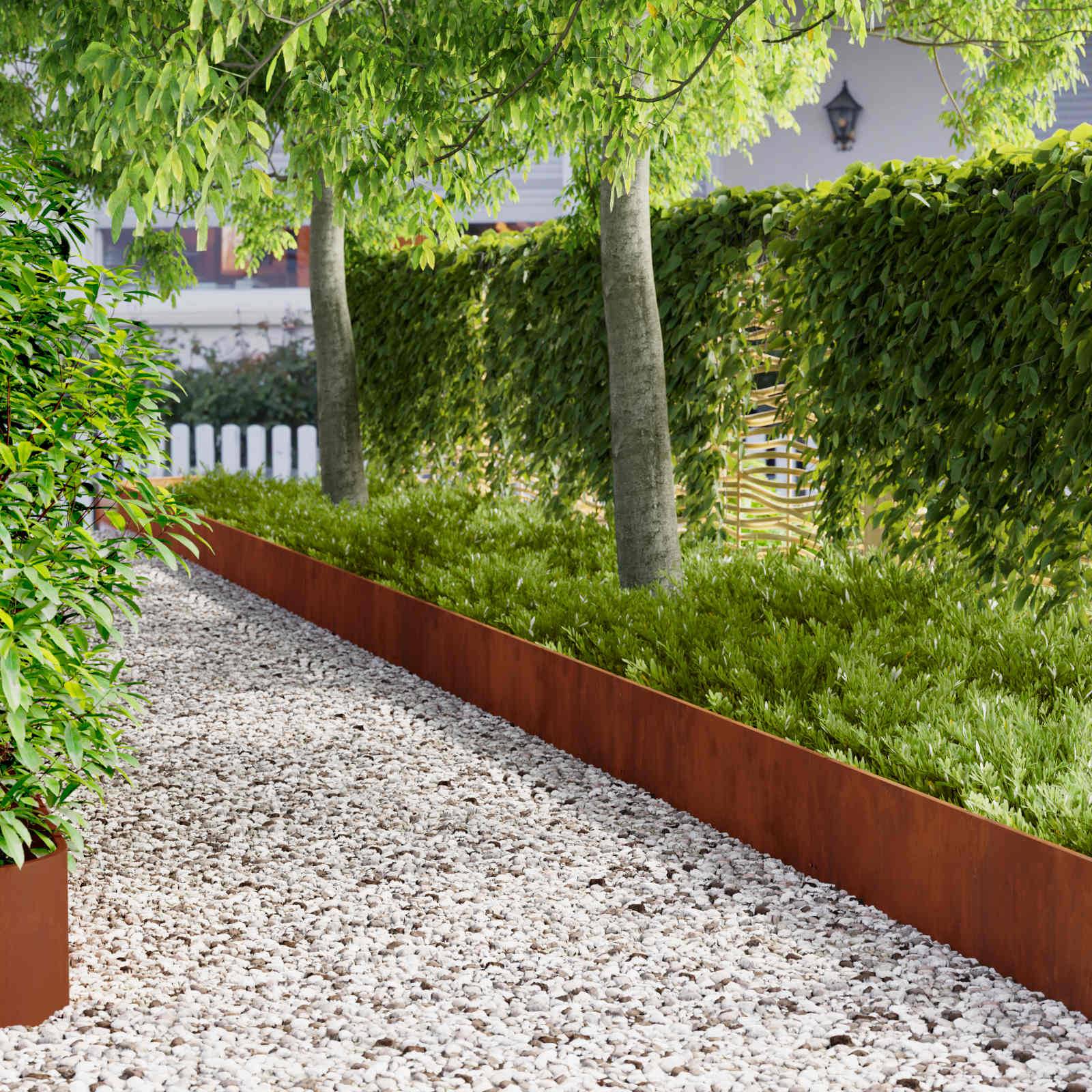 vidaXL Raseneinfassung 10 pcs 103 x 30 cm Stahl Rostig