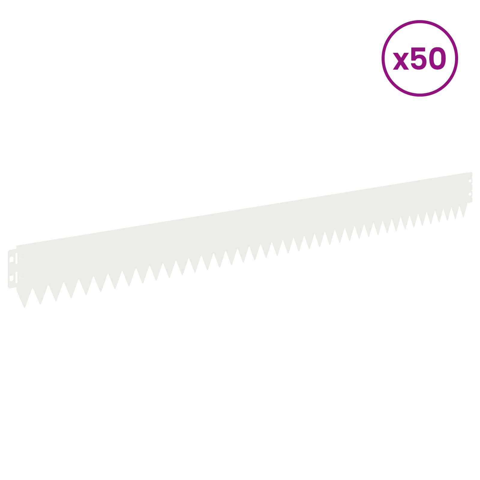 vidaXL Raseneinfassung 50 pcs 103 x 10 cm Stahl Weiß