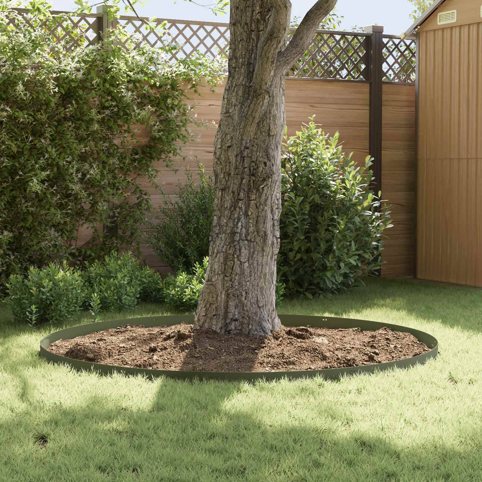 vidaXL Raseneinfassung 10 pcs 103 x 10 cm Stahl Olivgrün