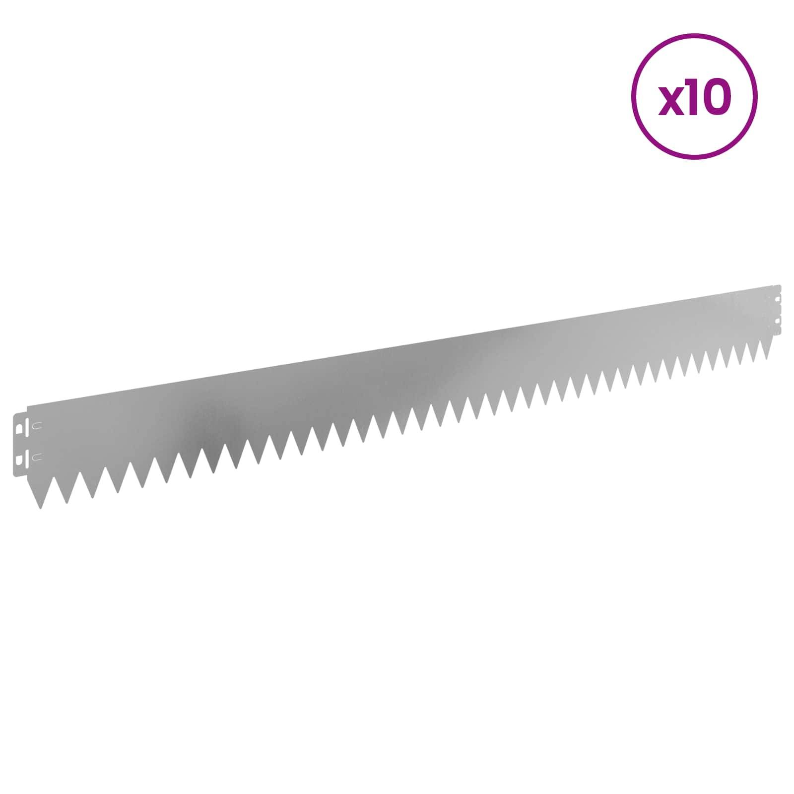 vidaXL Raseneinfassung 10 pcs 103 x 10 cm Stahl Silber