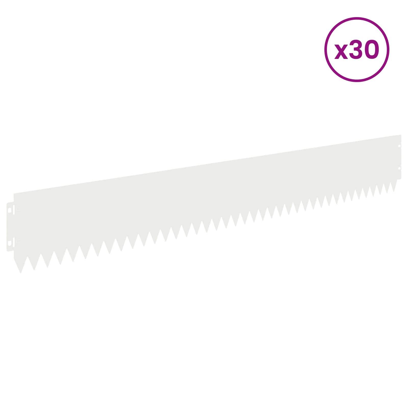 vidaXL Raseneinfassung 30 pcs 103 x 15 cm Stahl Weiß