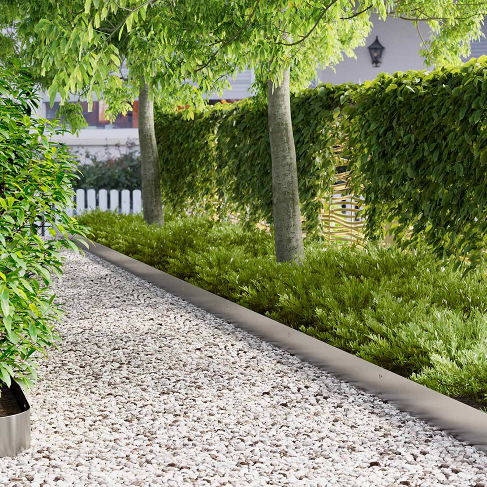 vidaXL Raseneinfassung 20 pcs 103 x 15 cm Stahl Silber