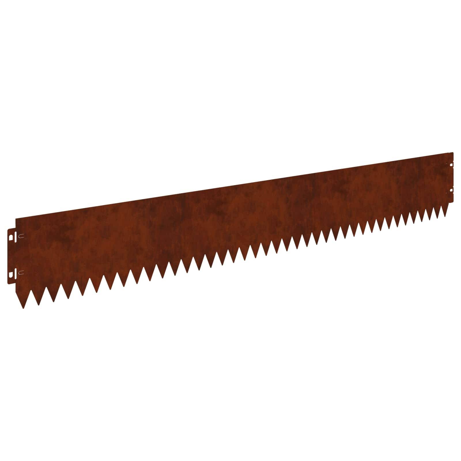 vidaXL Raseneinfassung 10 pcs 103 x 15 cm Stahl Rostig