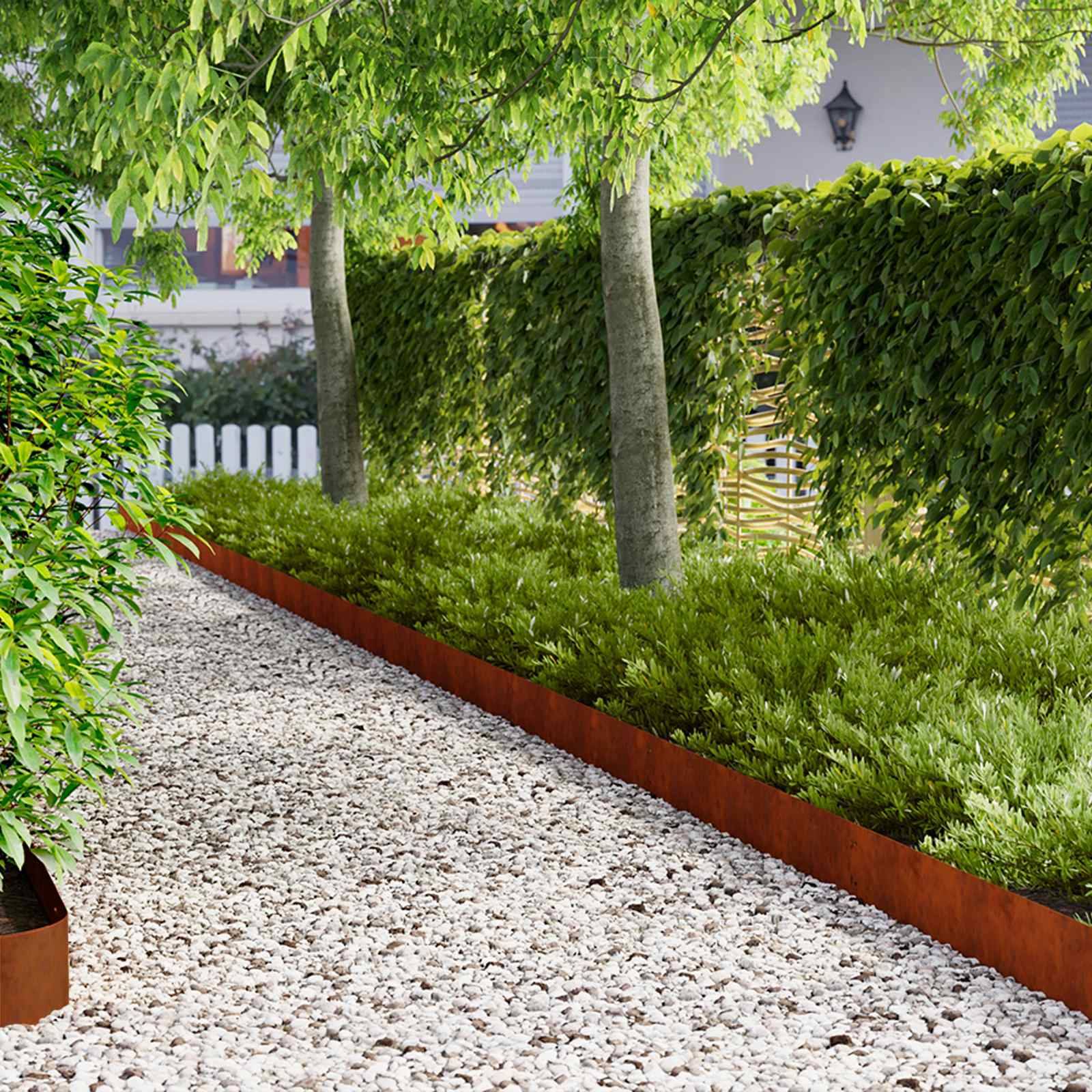 vidaXL Raseneinfassung 10 pcs 103 x 15 cm Stahl Rostig
