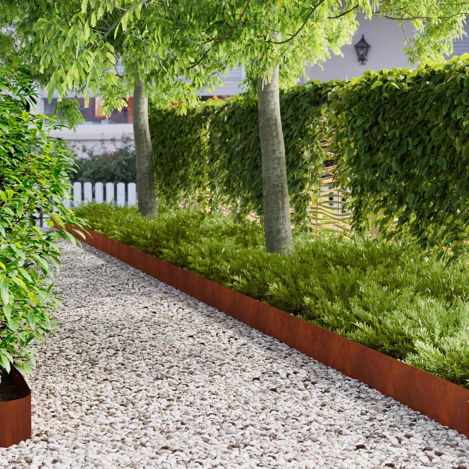 vidaXL Raseneinfassung 20 pcs 103 x 20 cm Stahl Rostig