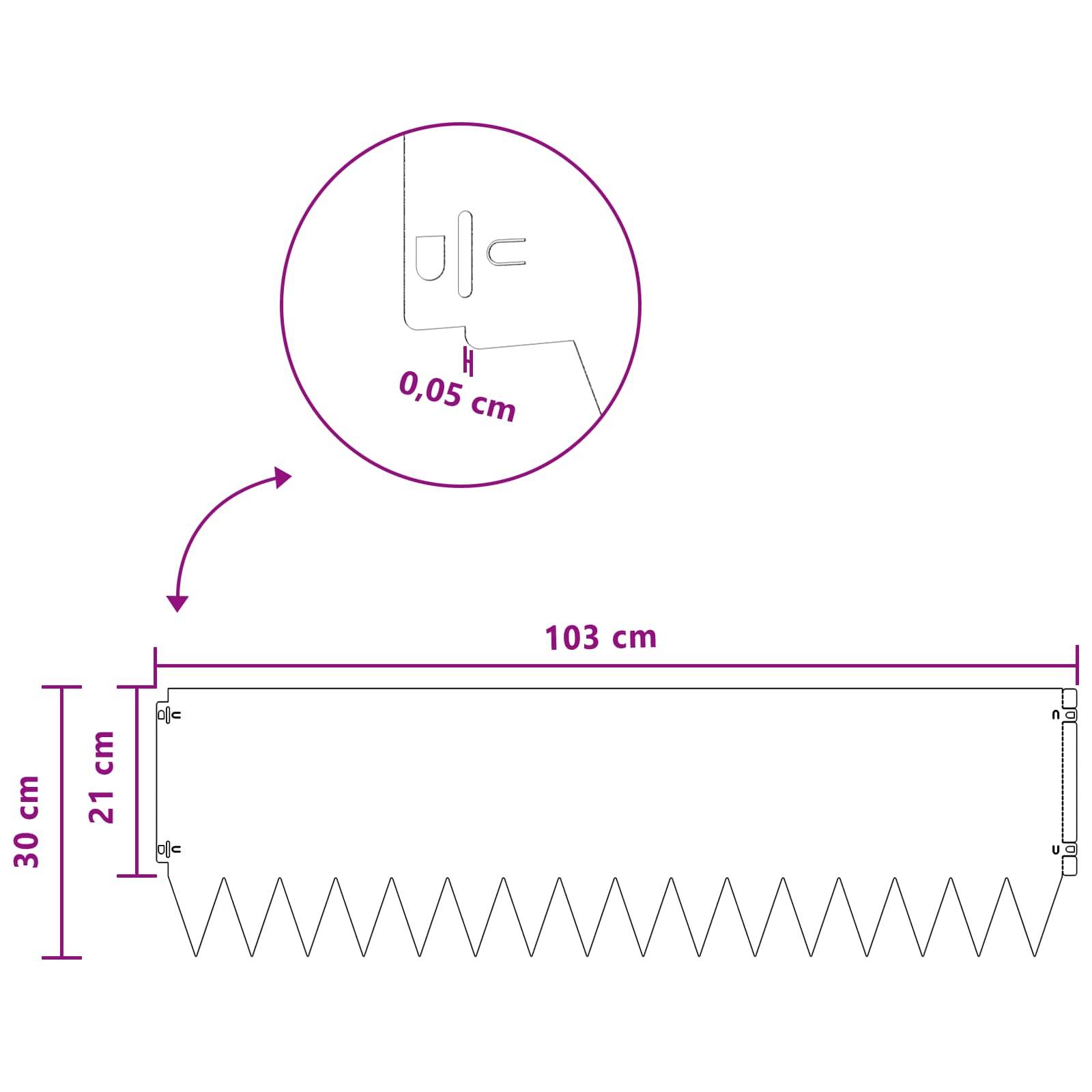 vidaXL Raseneinfassung 20 pcs 103 x 30 cm Stahl Olivgrün