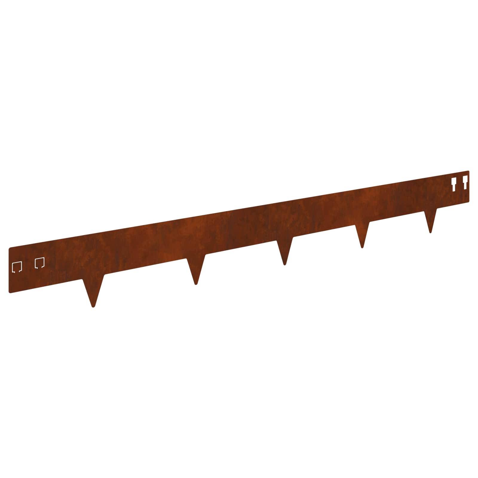 vidaXL Raseneinfassung 10 pcs 100 x 12 cm Stahl Rostig