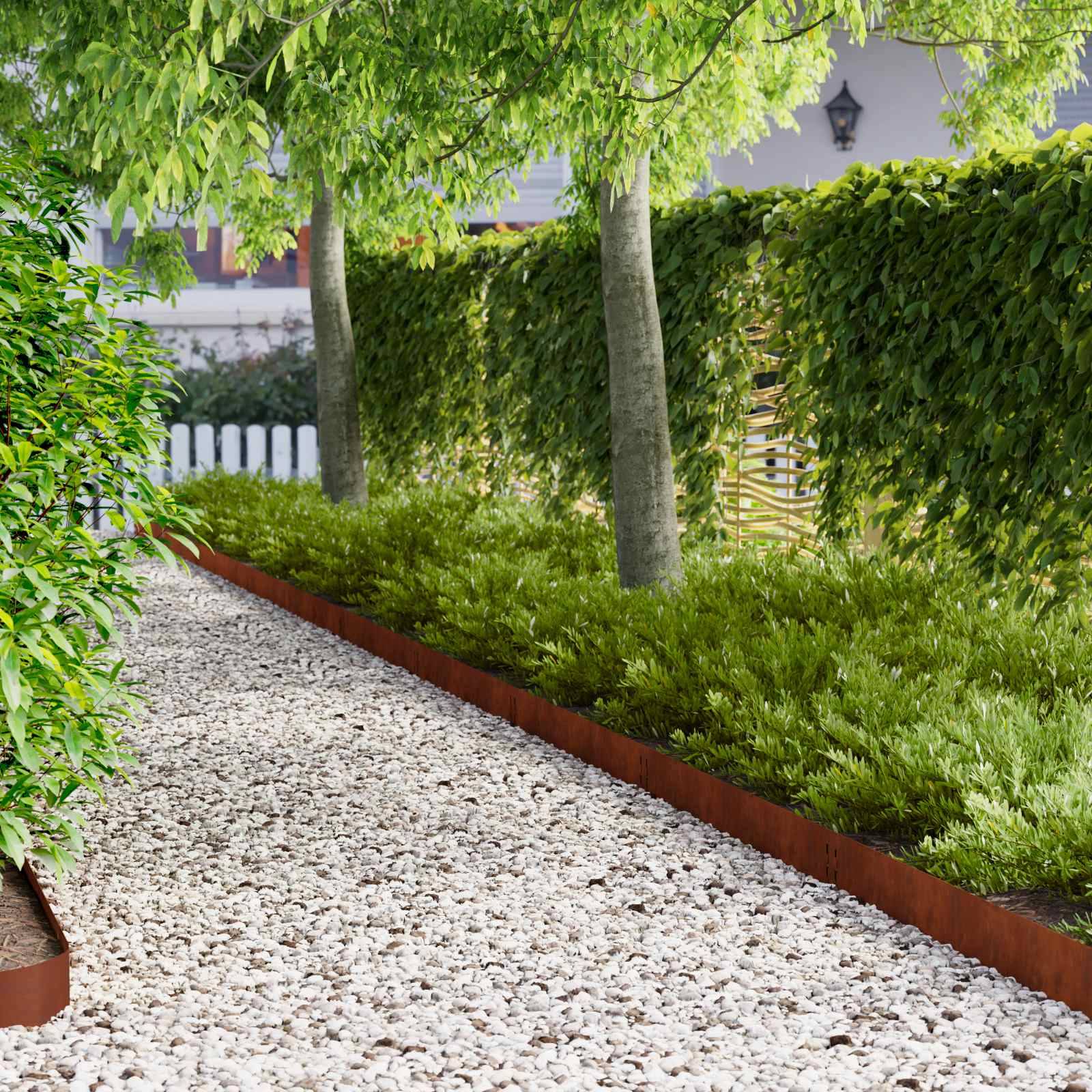 vidaXL Raseneinfassung 10 pcs 100 x 15 cm Stahl Rostig