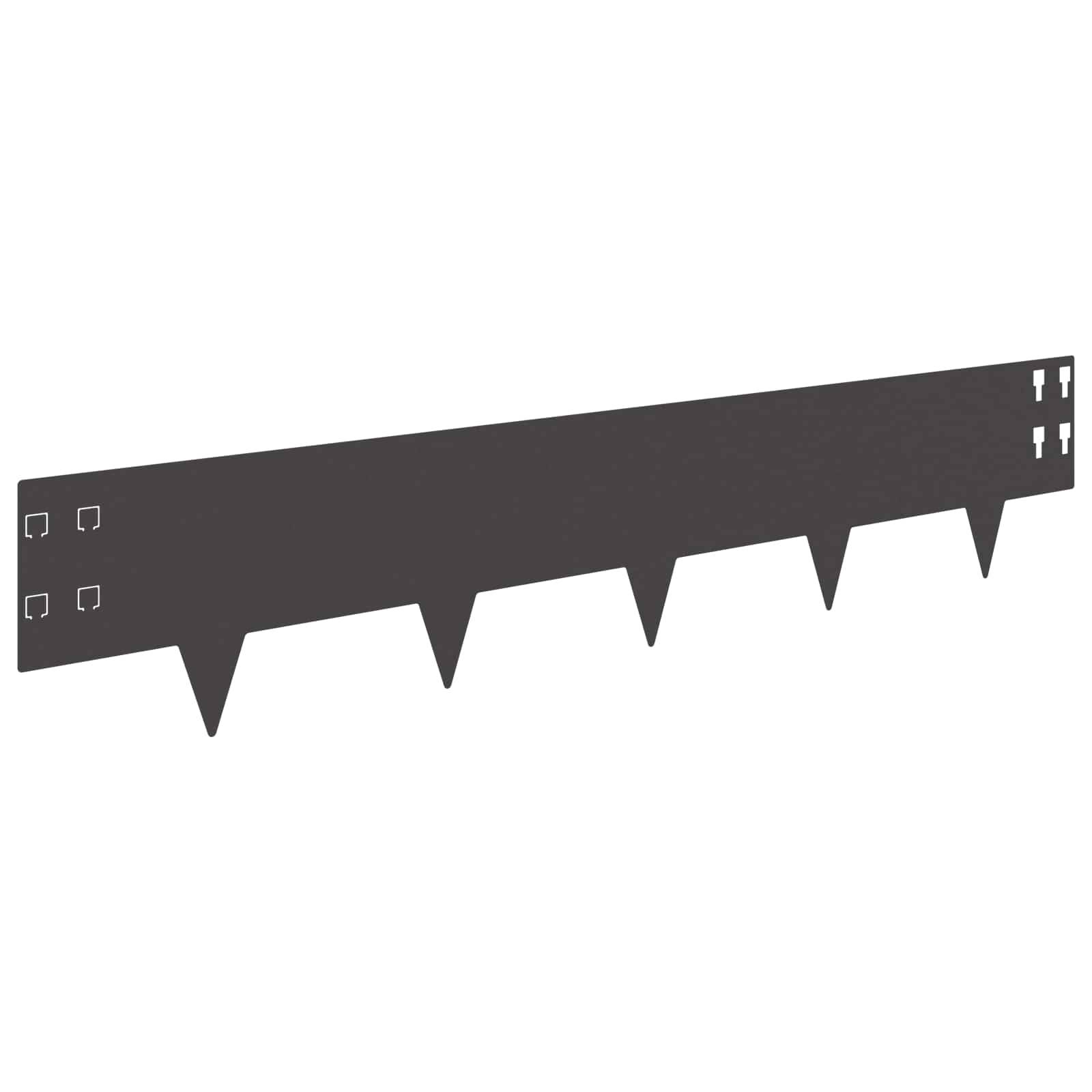 vidaXL Raseneinfassung 10 pcs 100 x 20 cm Stahl Schwarz