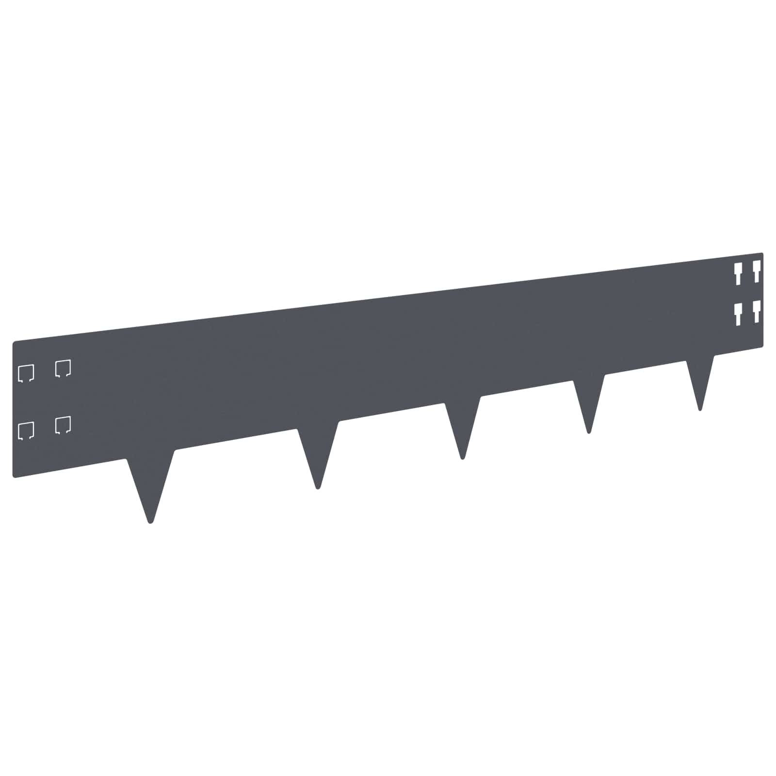 vidaXL Raseneinfassung 10 pcs 100 x 20 cm Stahl Anthrazit