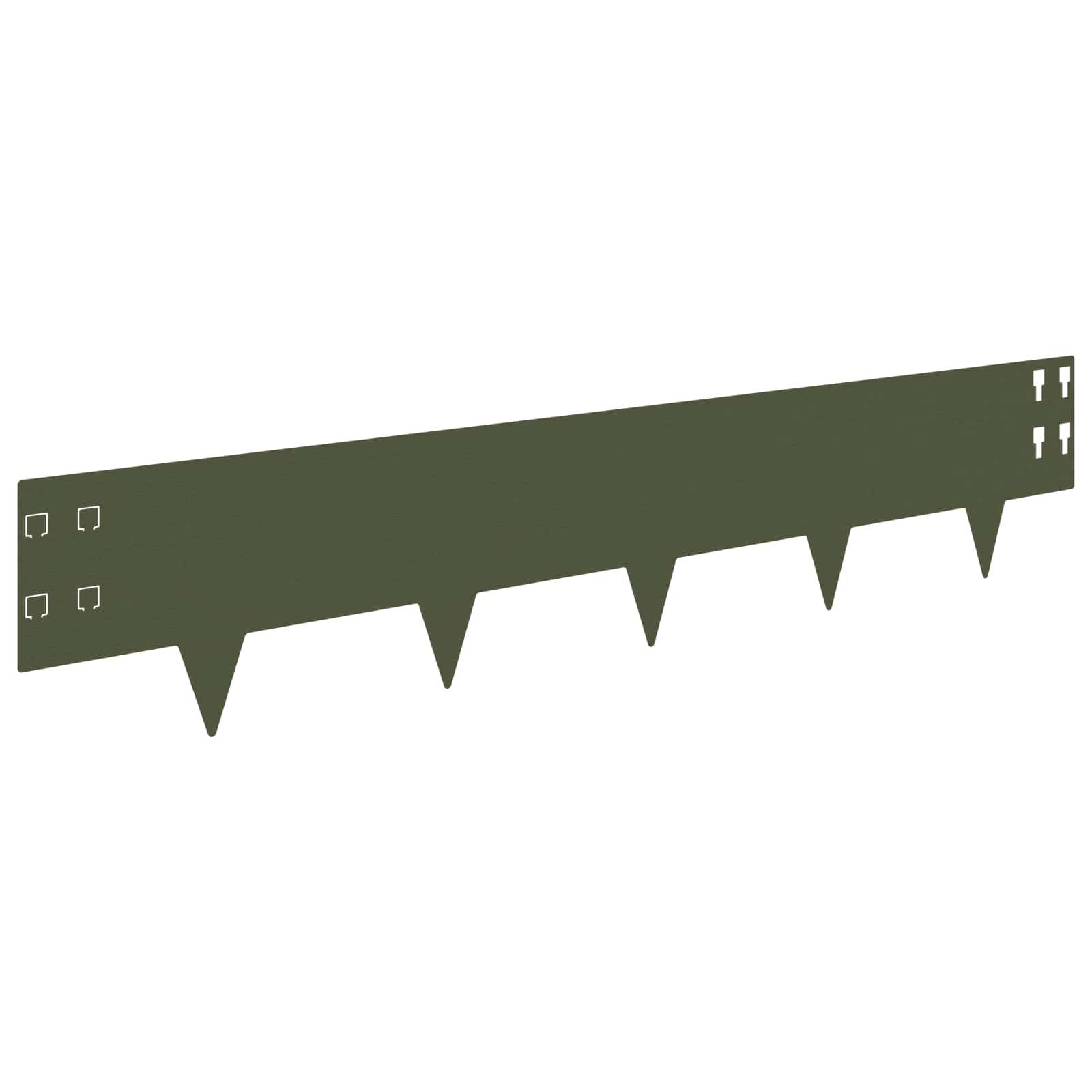 vidaXL Raseneinfassung 10 pcs 100 x 20 cm Stahl Olivgrün