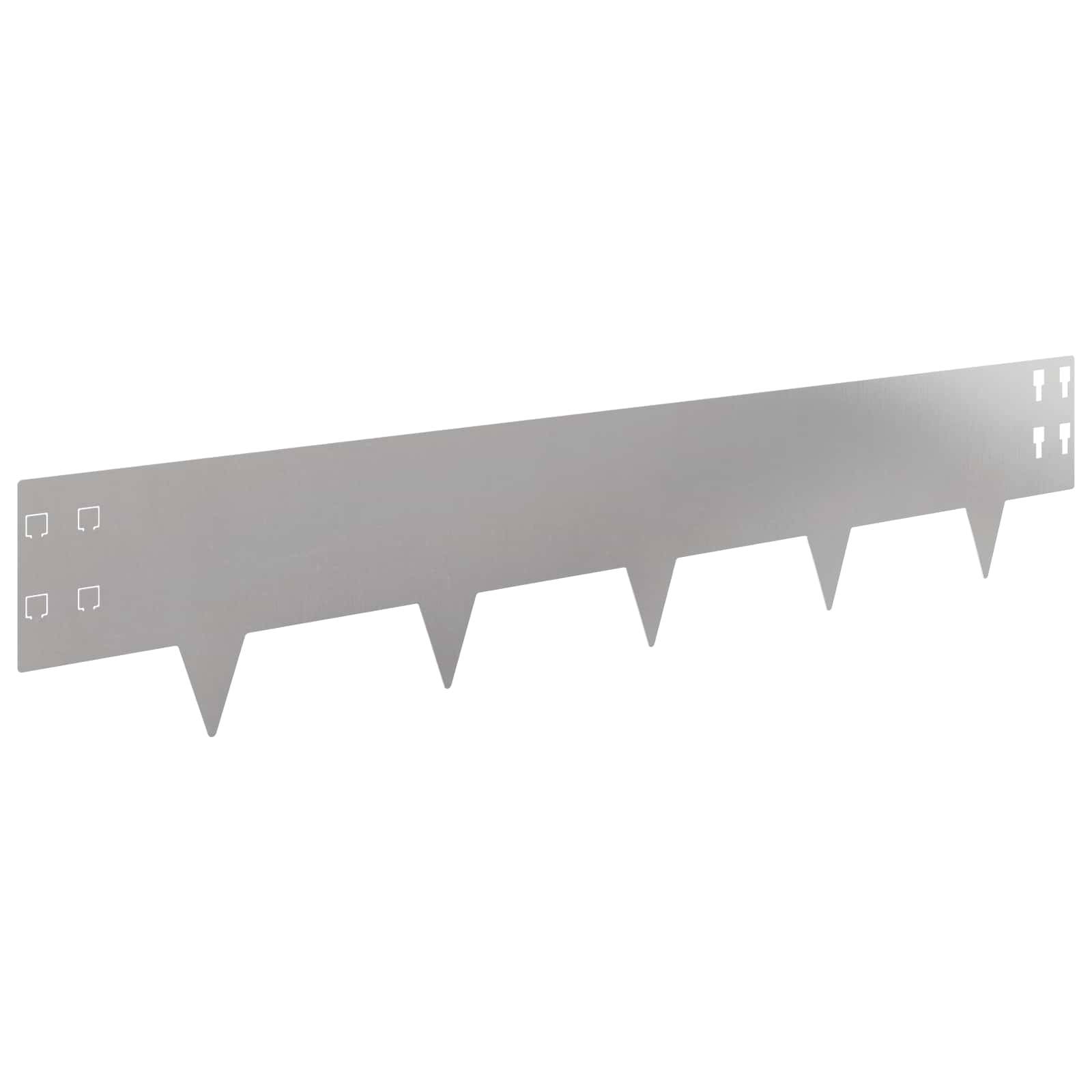 vidaXL Raseneinfassung 10 pcs 100 x 20 cm Stahl Silber