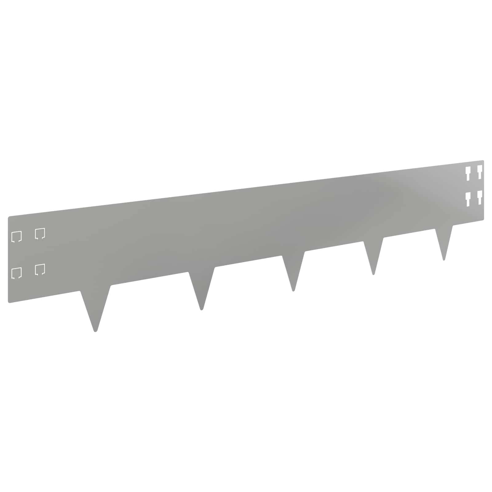 vidaXL Raseneinfassung 10 pcs 100 x 20 cm Stahl Silber