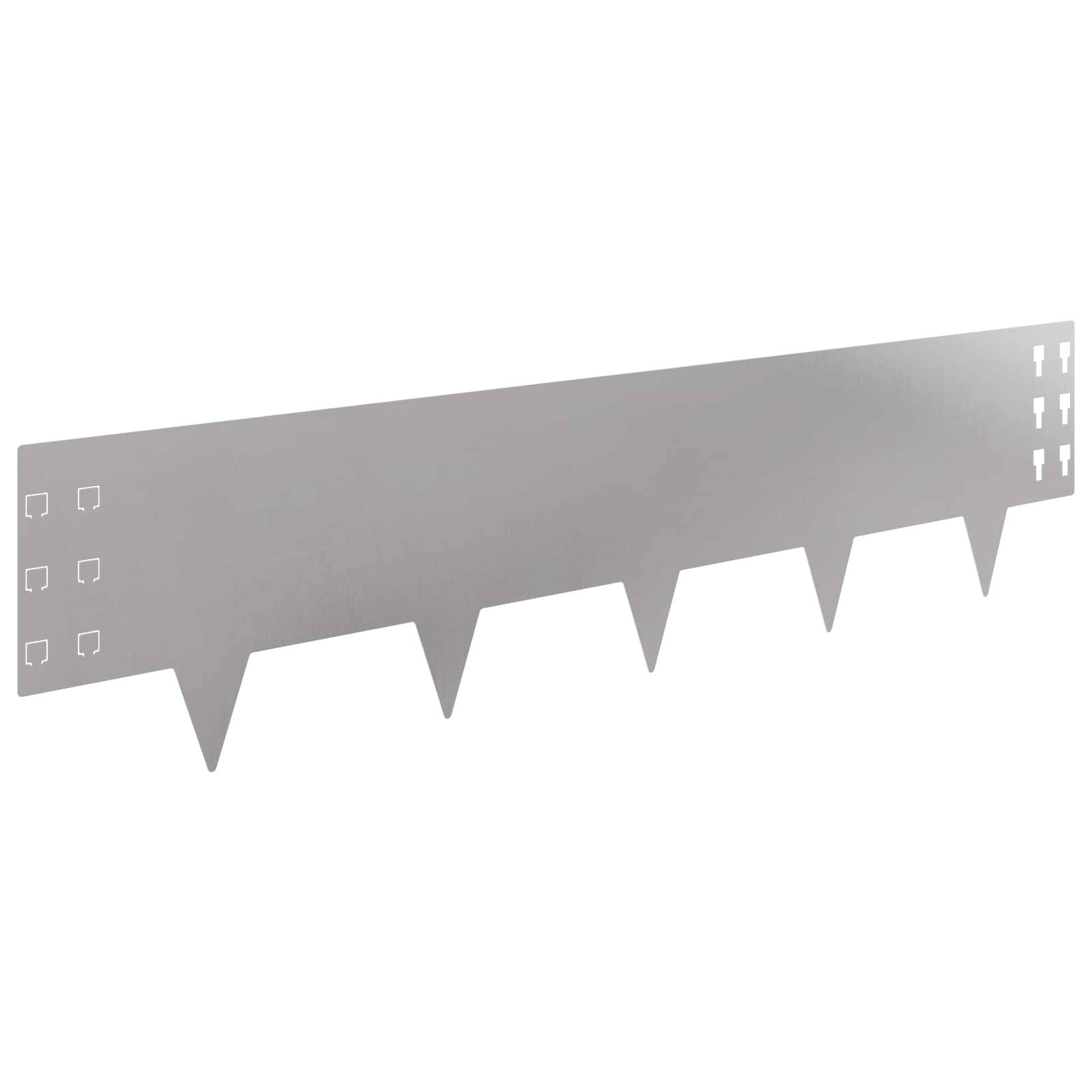 vidaXL Raseneinfassung 20 pcs 100 x 25 cm Stahl Silber