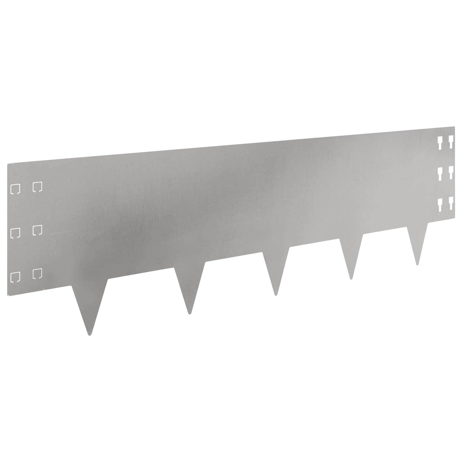 vidaXL Raseneinfassung 10 pcs 100 x 30 cm Stahl Silber