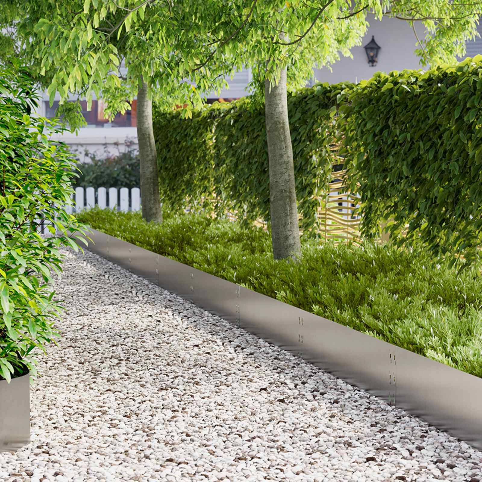vidaXL Raseneinfassung 10 pcs 100 x 30 cm Stahl Silber