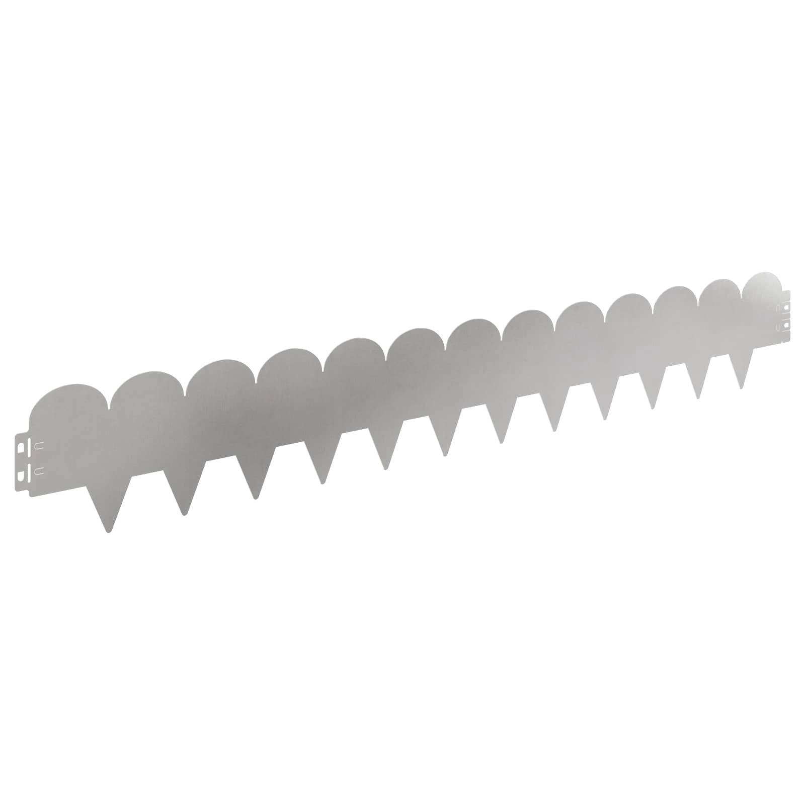 vidaXL Raseneinfassung 20 pcs 103 x 15 cm Stahl Silber