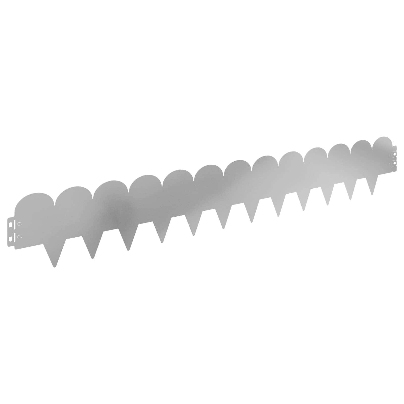 vidaXL Raseneinfassung 10 pcs 103 x 15 cm Stahl Silber