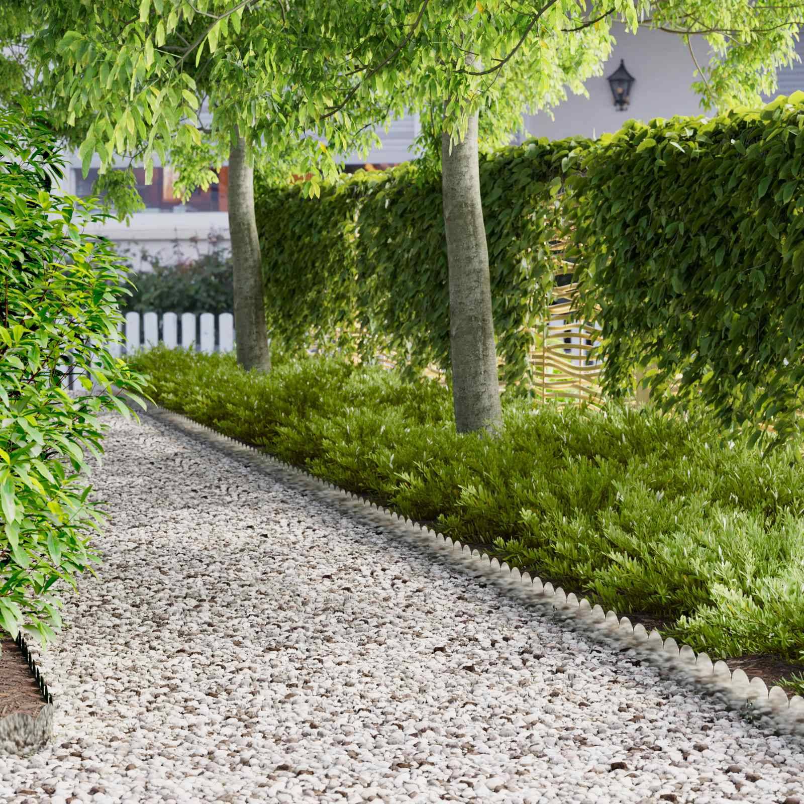 vidaXL Raseneinfassung 10 pcs 103 x 15 cm Stahl Silber