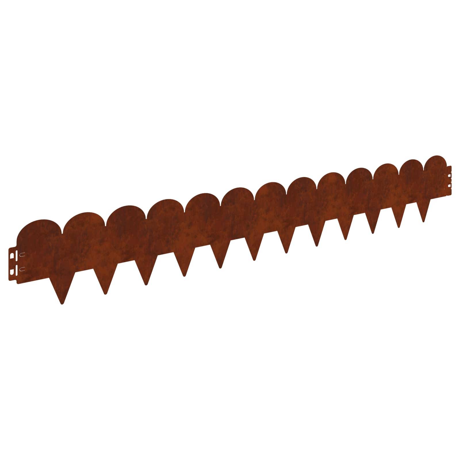 vidaXL Raseneinfassung 10 pcs 103 x 15 cm Stahl Rostig