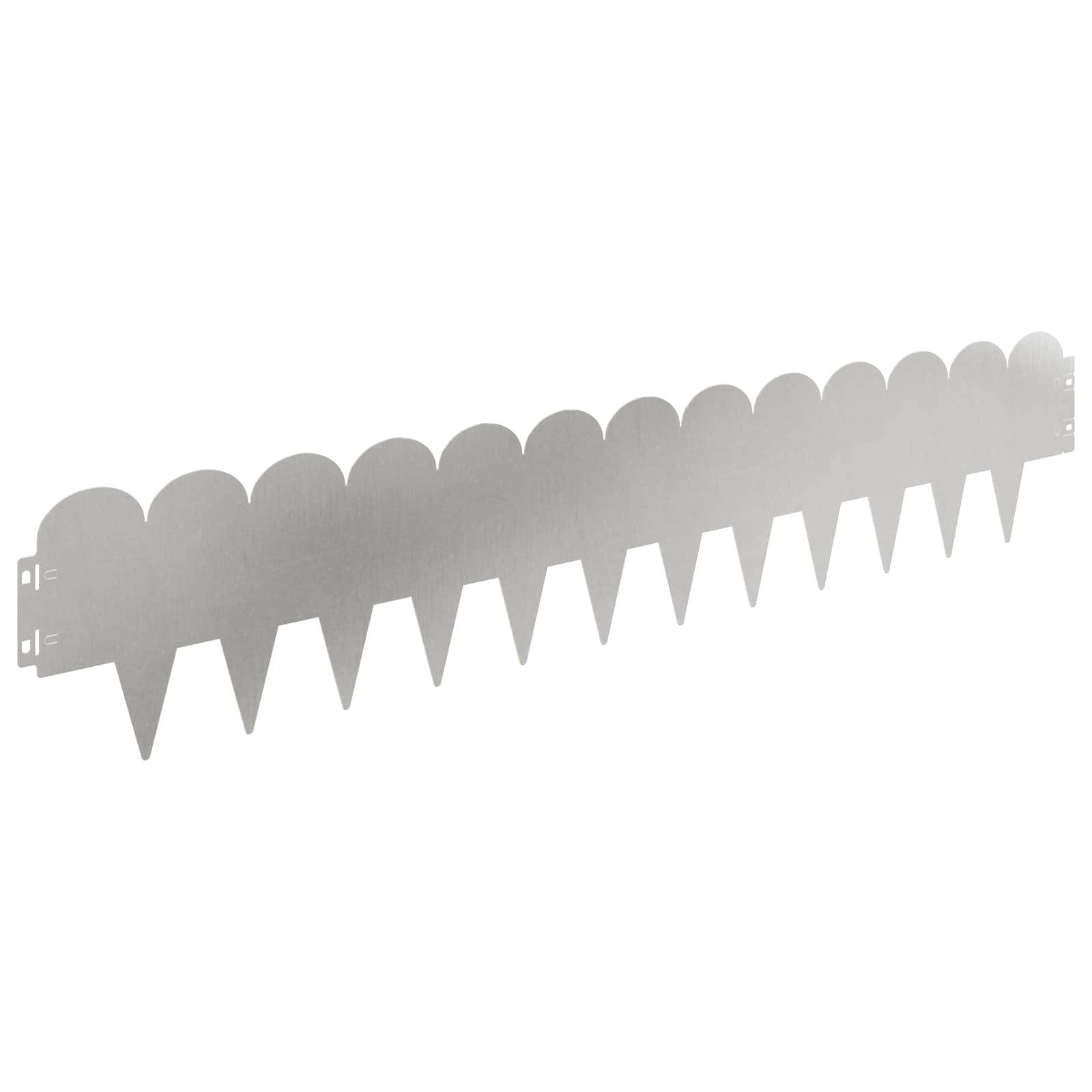 vidaXL Raseneinfassung 10 pcs 103 x 20 cm Stahl Silber