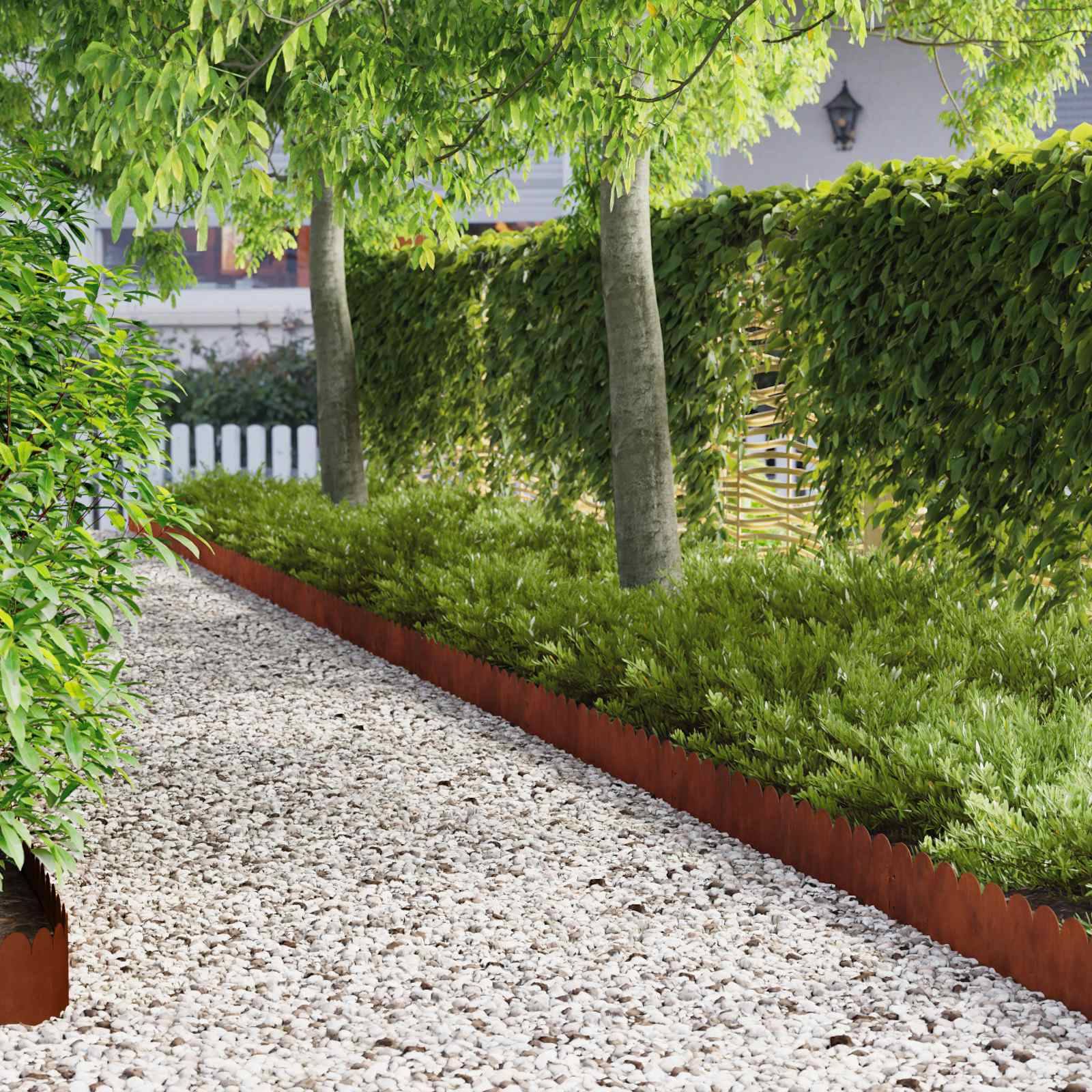 vidaXL Raseneinfassung 10 pcs 103 x 20 cm Stahl Rostig