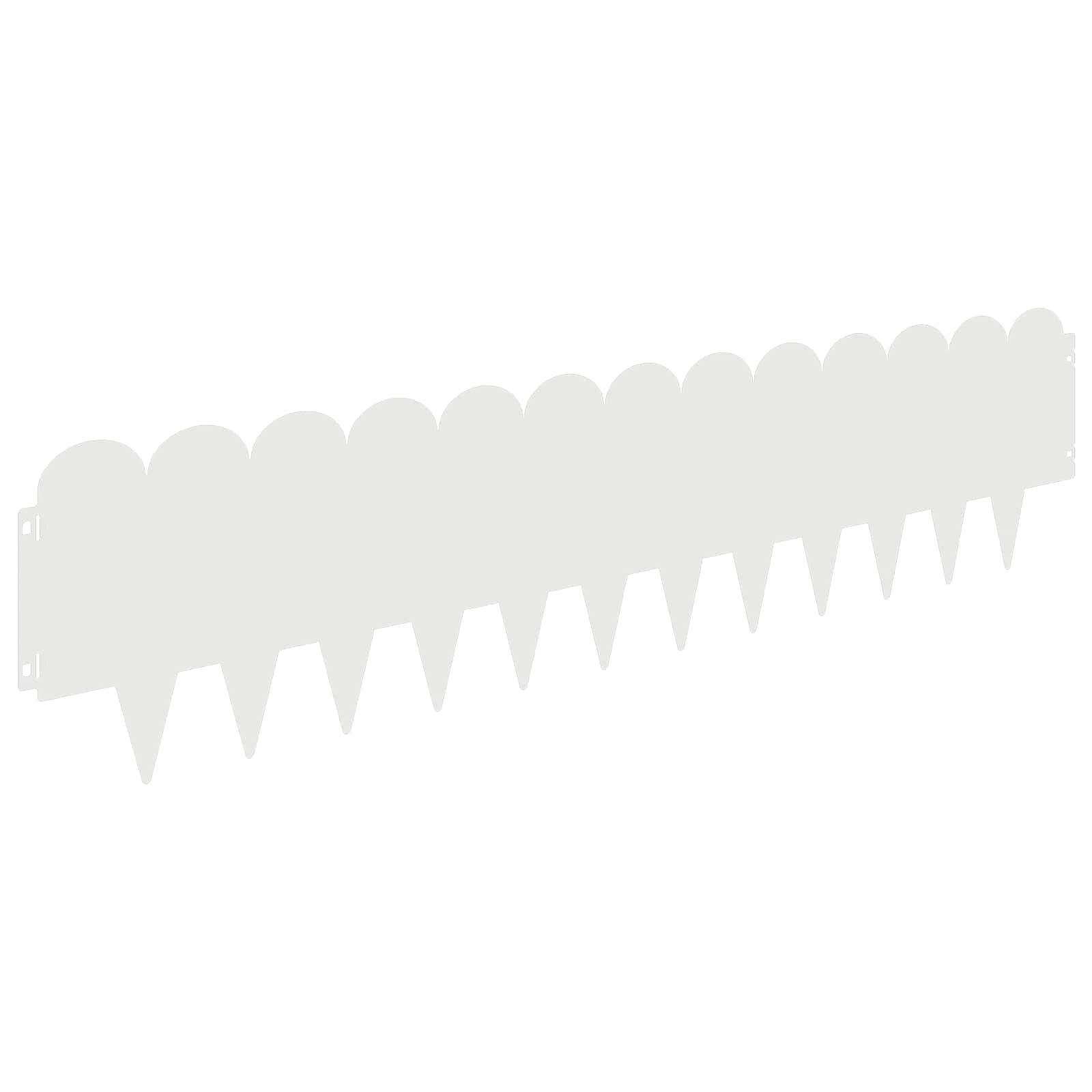 vidaXL Raseneinfassung 20 pcs 103 x 25 cm Stahl Weiß