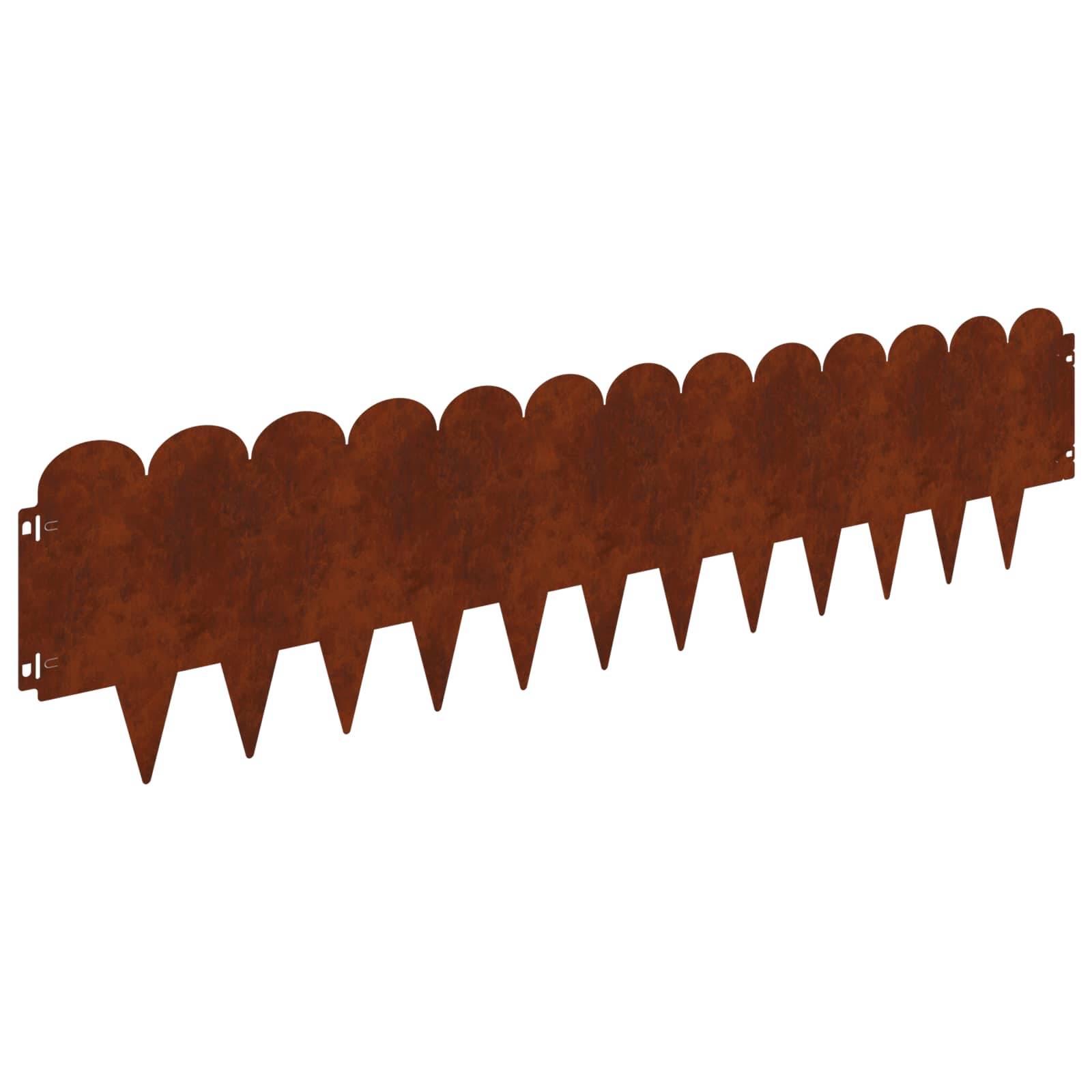vidaXL Raseneinfassung 10 pcs 103 x 25 cm Stahl Rostig