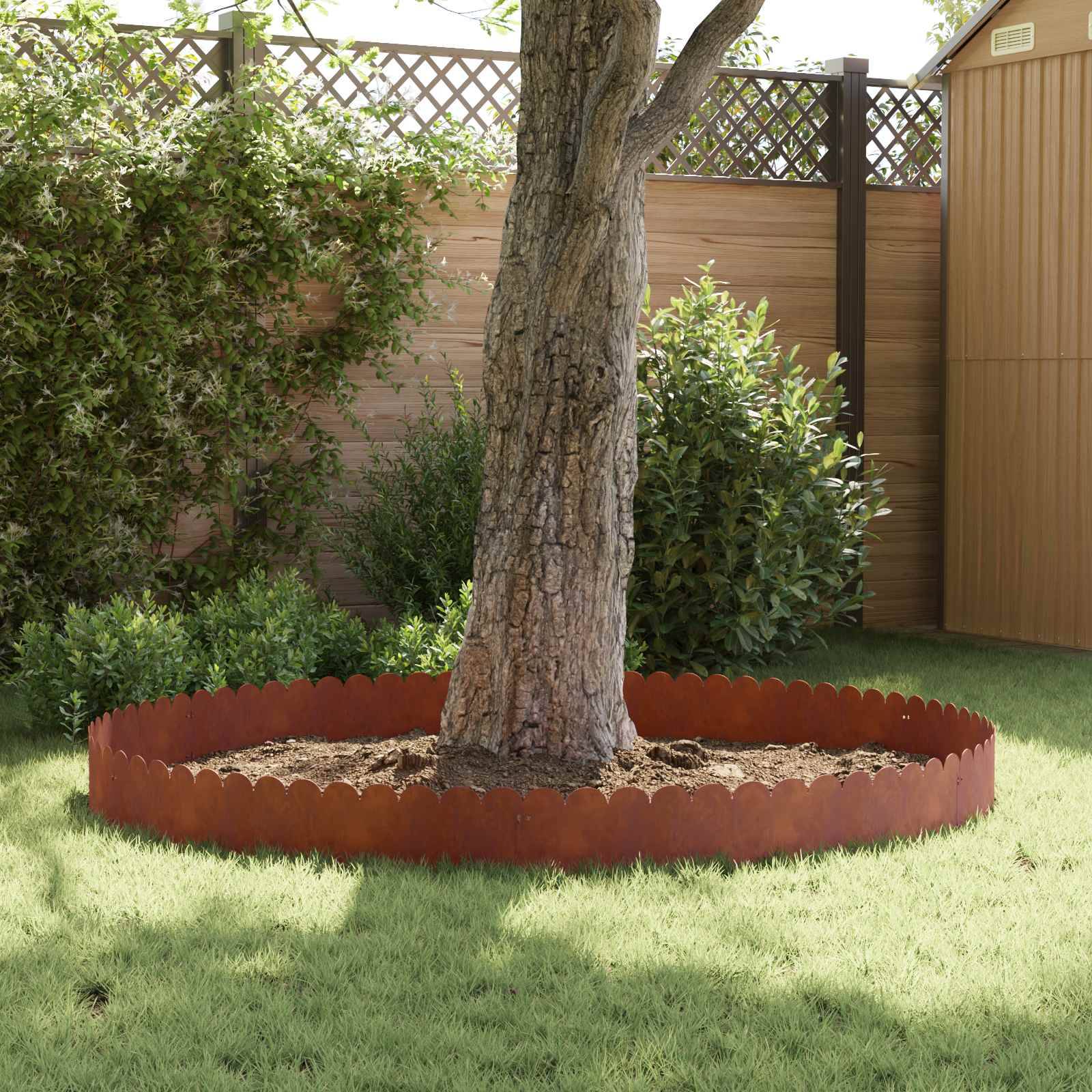 vidaXL Raseneinfassung 20 pcs 103 x 25 cm Stahl Rostig