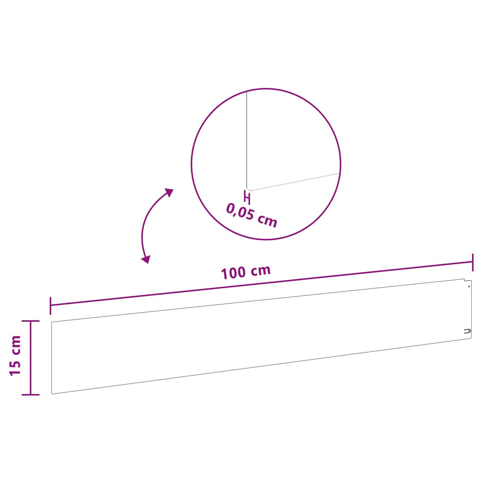 vidaXL Raseneinfassung 10 pcs 100 x 15 cm Stahl Anthrazit