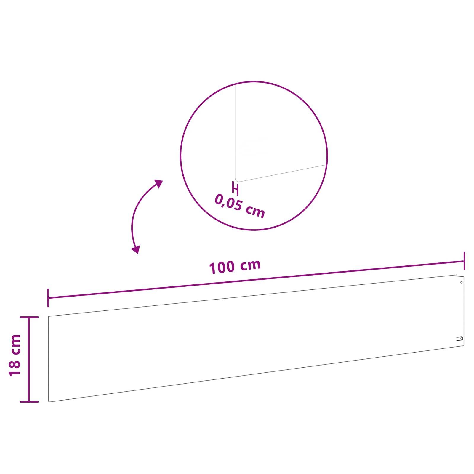vidaXL Raseneinfassung 10 pcs 100 x 18 cm Stahl Silber