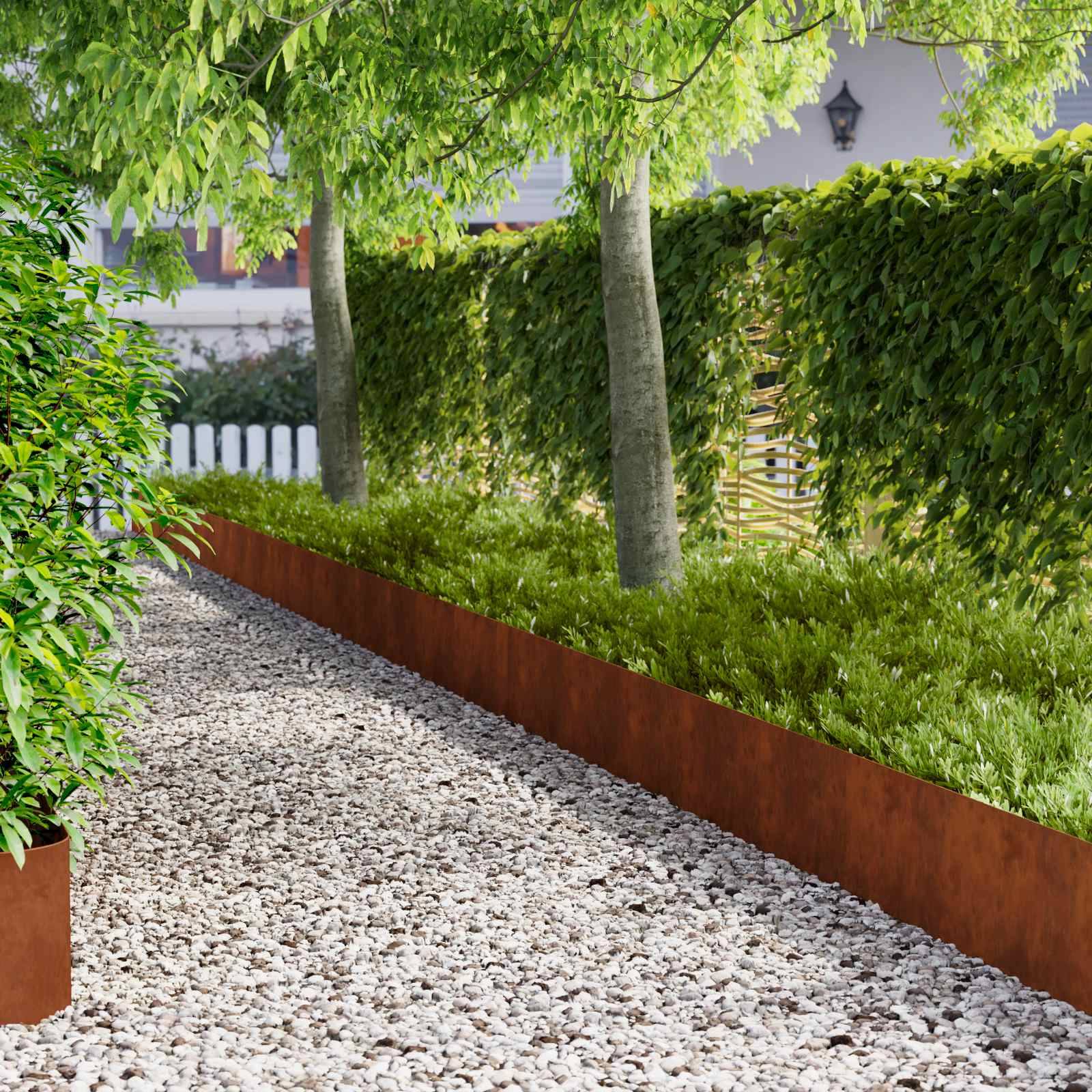vidaXL Raseneinfassung 10 pcs 100 x 22 cm Stahl Rostig