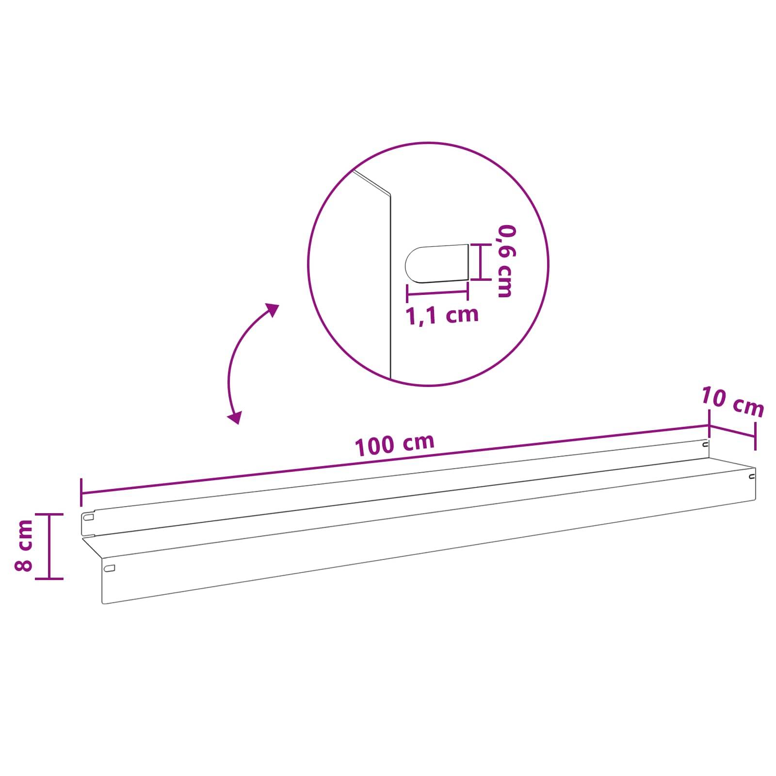 vidaXL Raseneinfassung 20 pcs 100 x 10 x 8 cm Stahl Silber