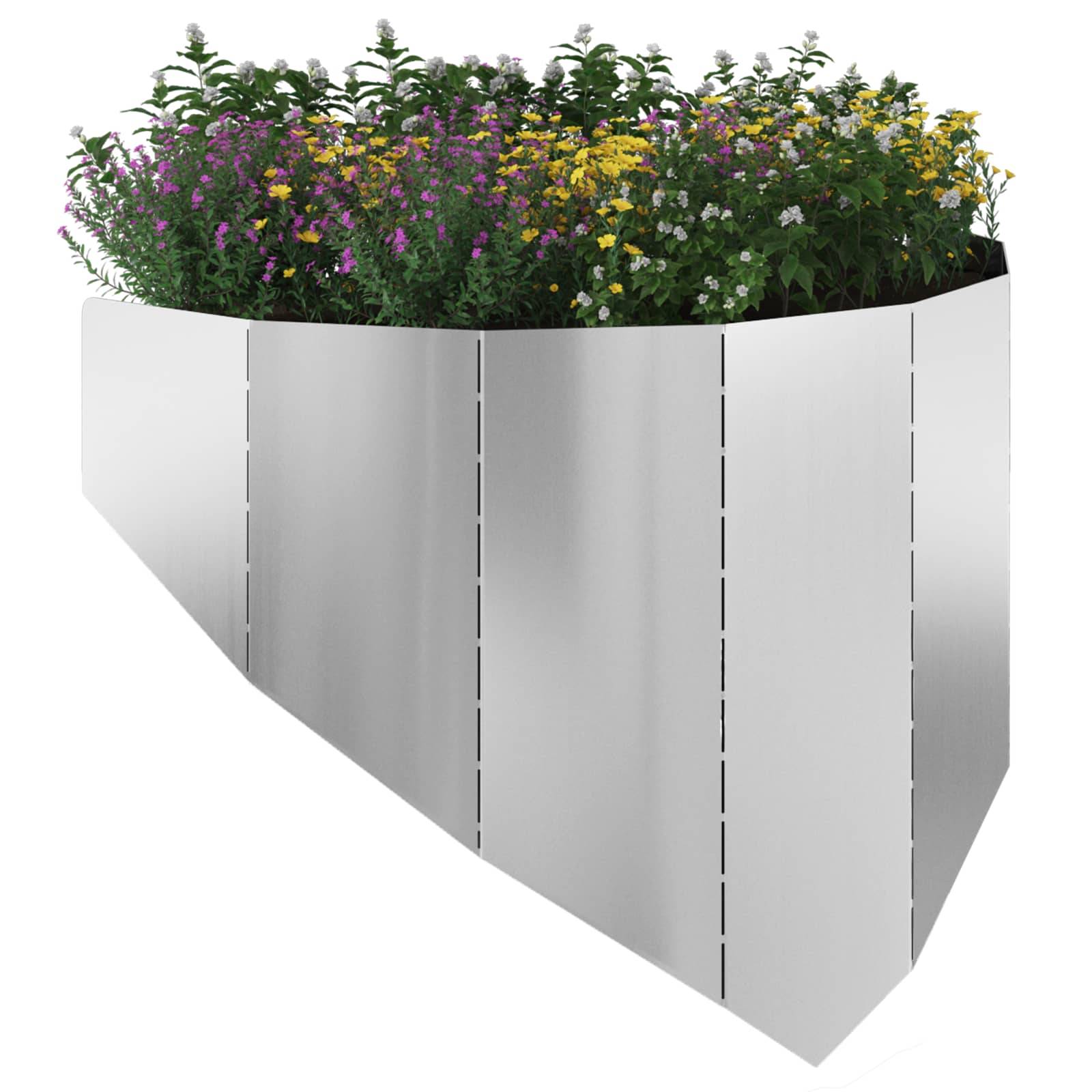 vidaXL Raseneinfassung 4 pcs 100 x 45 cm Stahl Silber