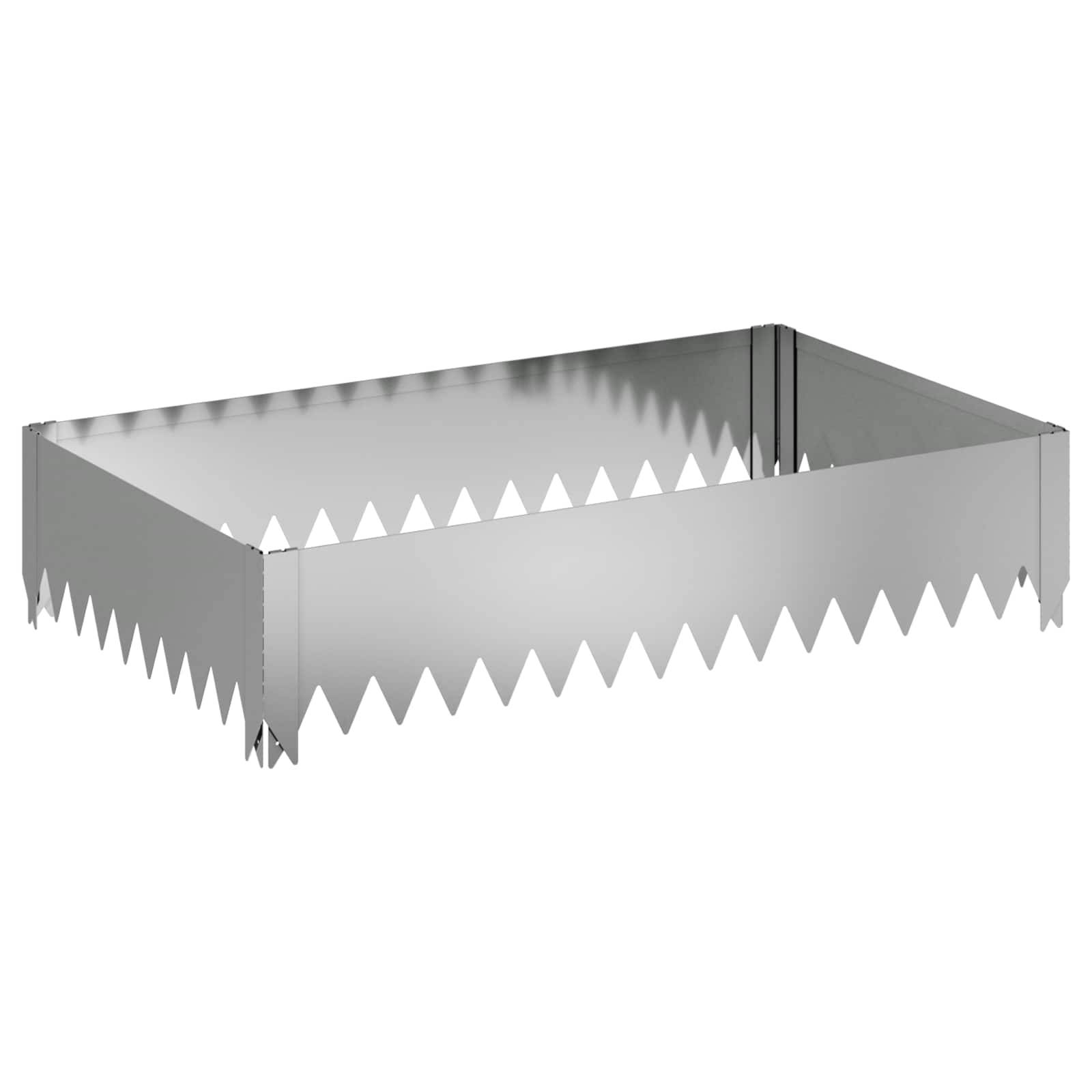 vidaXL Raseneinfassung 100 x 60 x 20 cm Stahl Silber