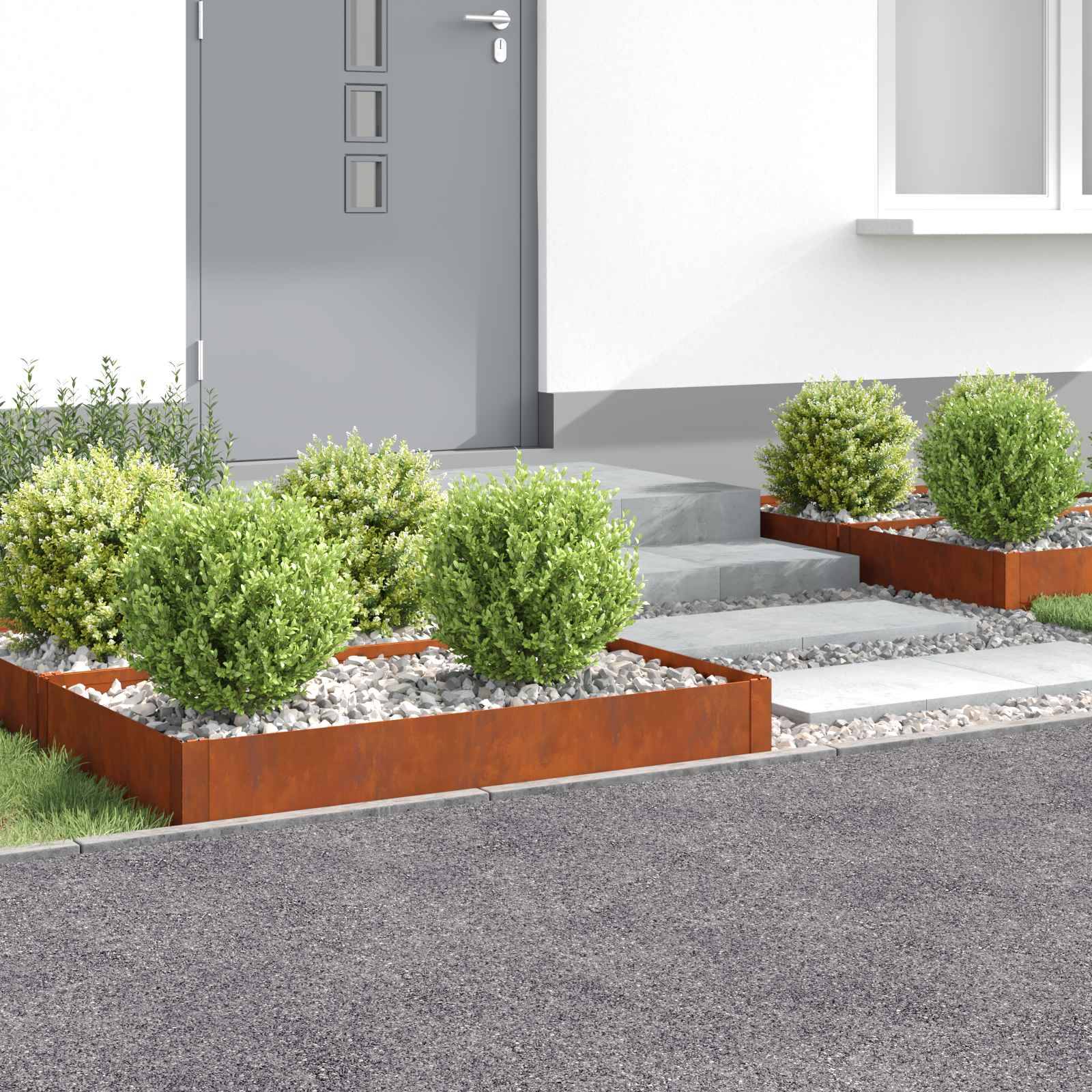 vidaXL Raseneinfassung 4 pcs 100 x 60 x 20 cm Stahl Rostig