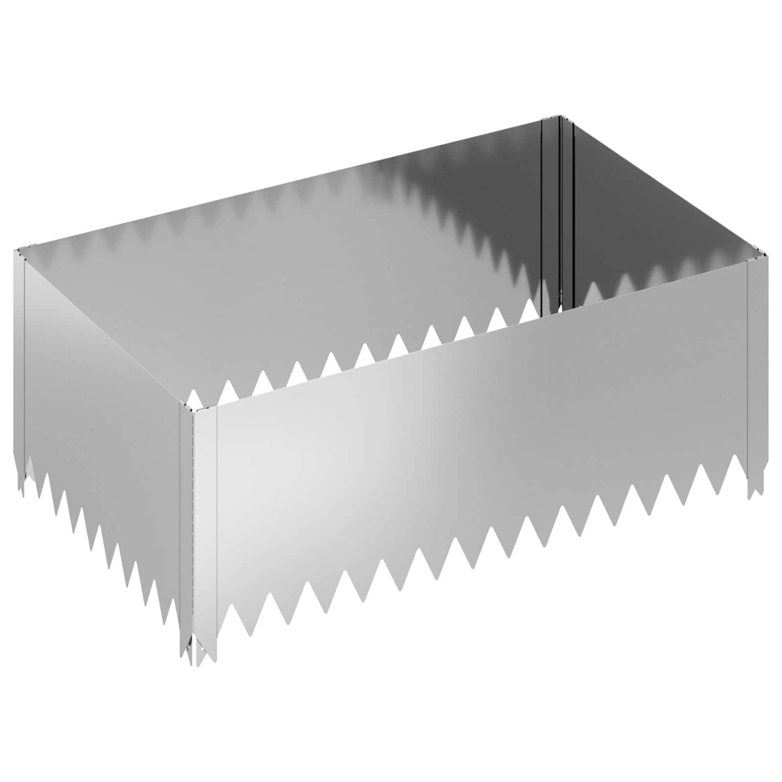 vidaXL Raseneinfassung 4 pcs 100 x 60 x 35 cm Stahl Silber