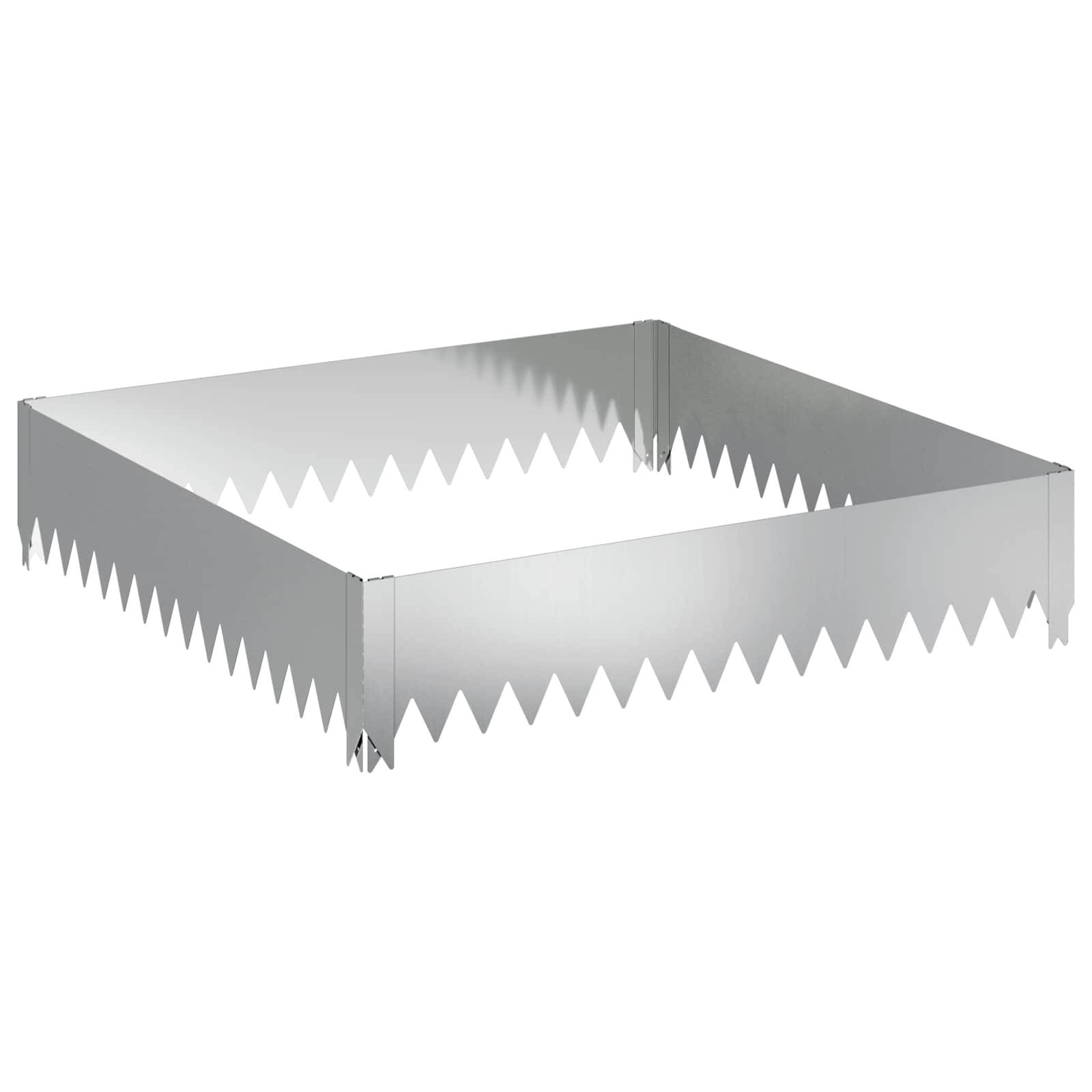 vidaXL Raseneinfassung 100 x 100 x 20 cm Stahl Silber