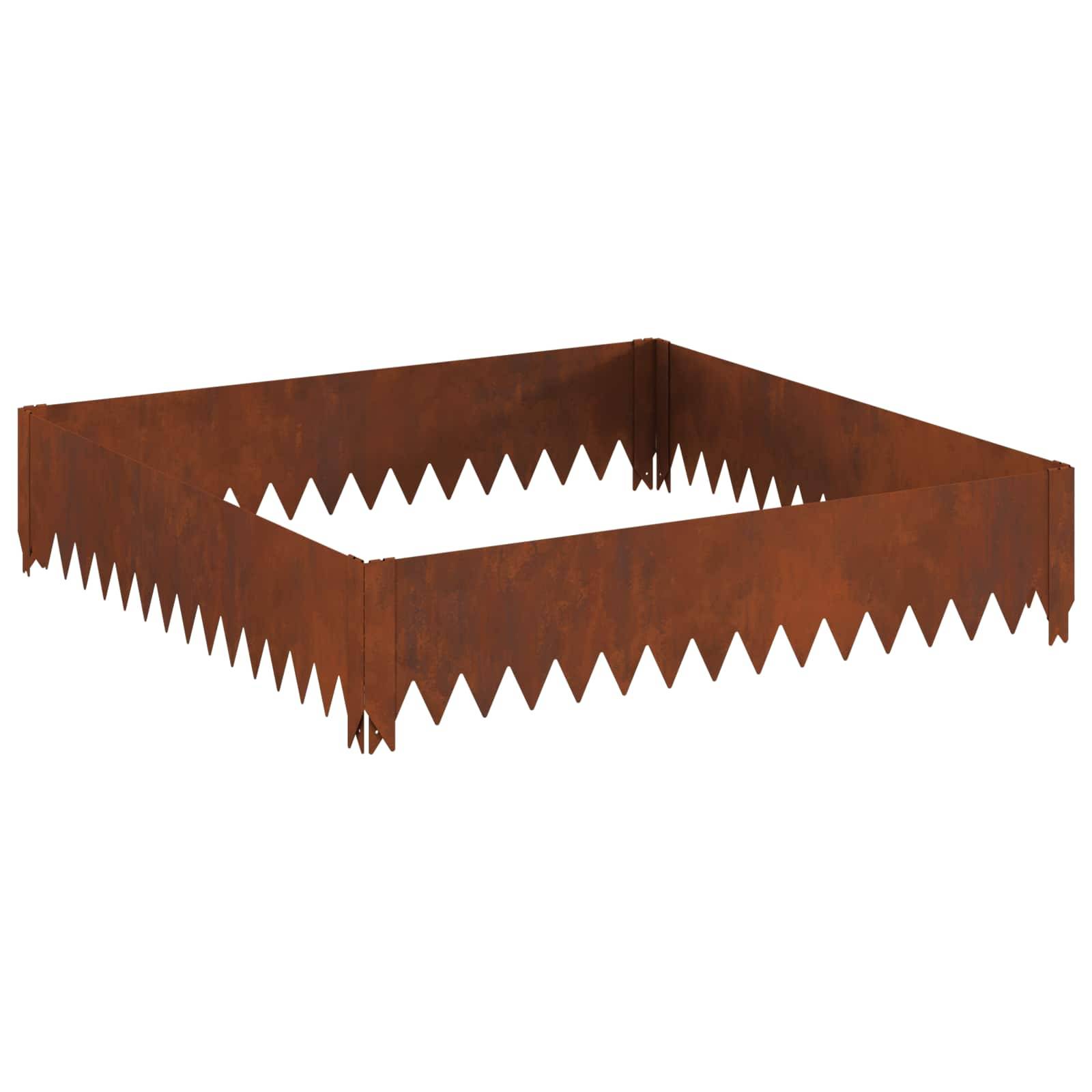 vidaXL Raseneinfassung 100 x 100 x 20 cm Stahl Rostig
