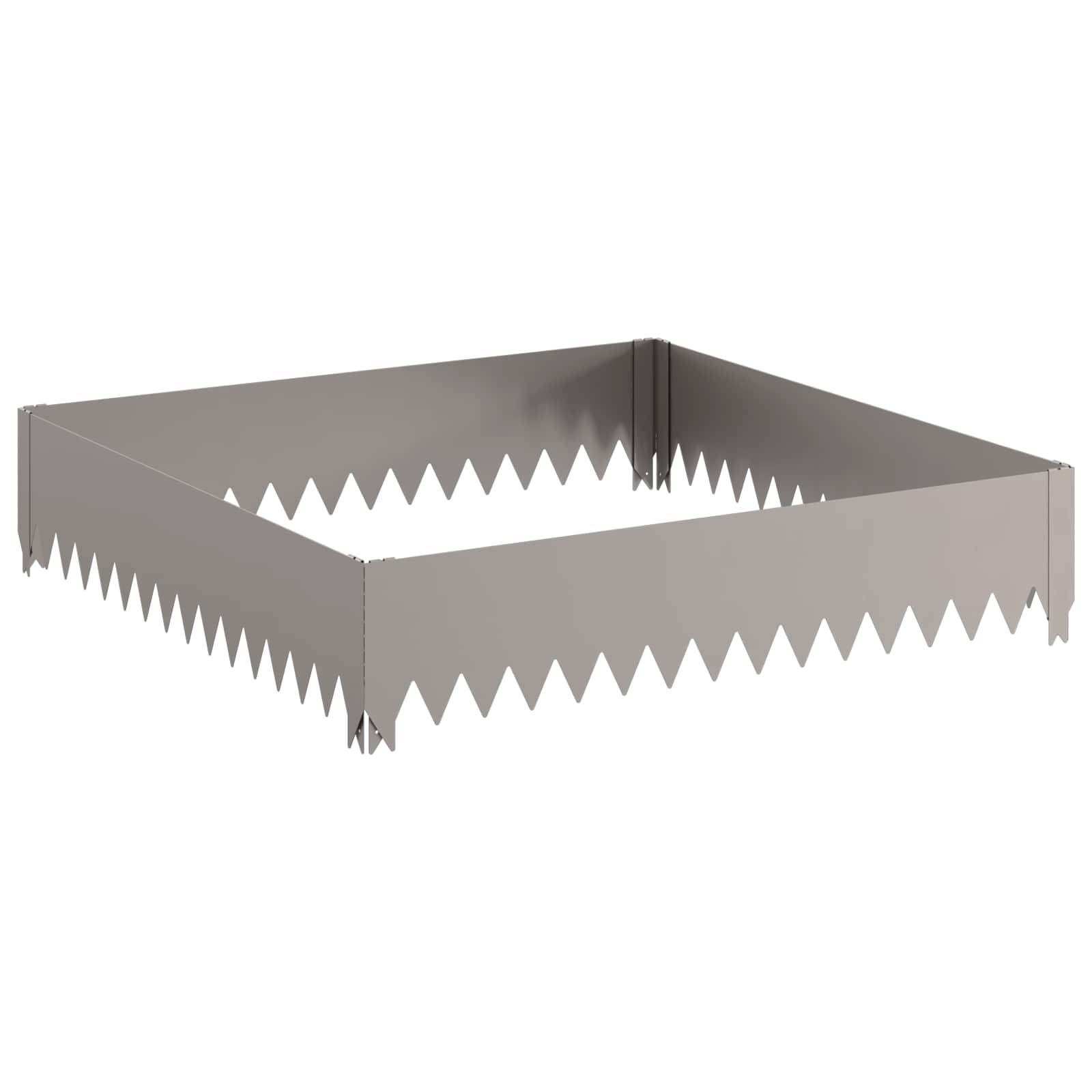vidaXL Raseneinfassung 100 x 100 x 20 cm Stahl Rostig