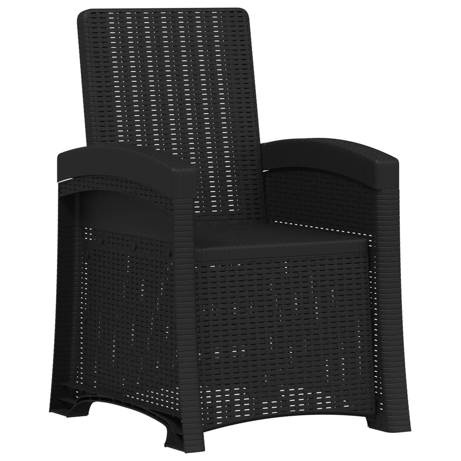 vidaXL Liegesessel Garten Rattan-Optik 2 pcs Anthrazit und Hellgrau PP