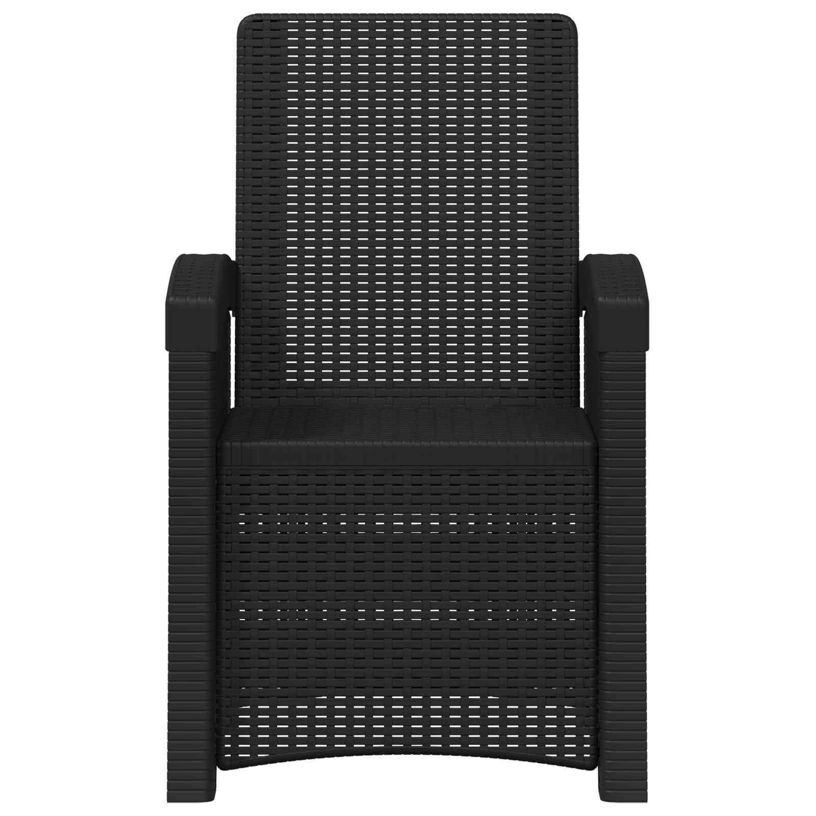 vidaXL Liegesessel Garten Rattan-Optik Anthrazit PP