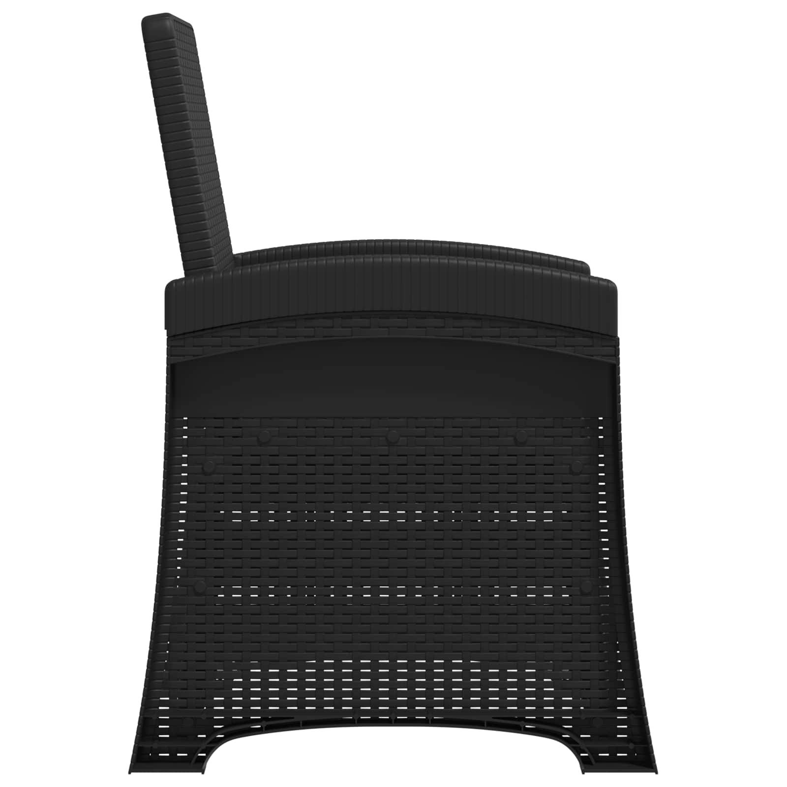 vidaXL Liegesessel Garten Rattan-Optik Anthrazit PP