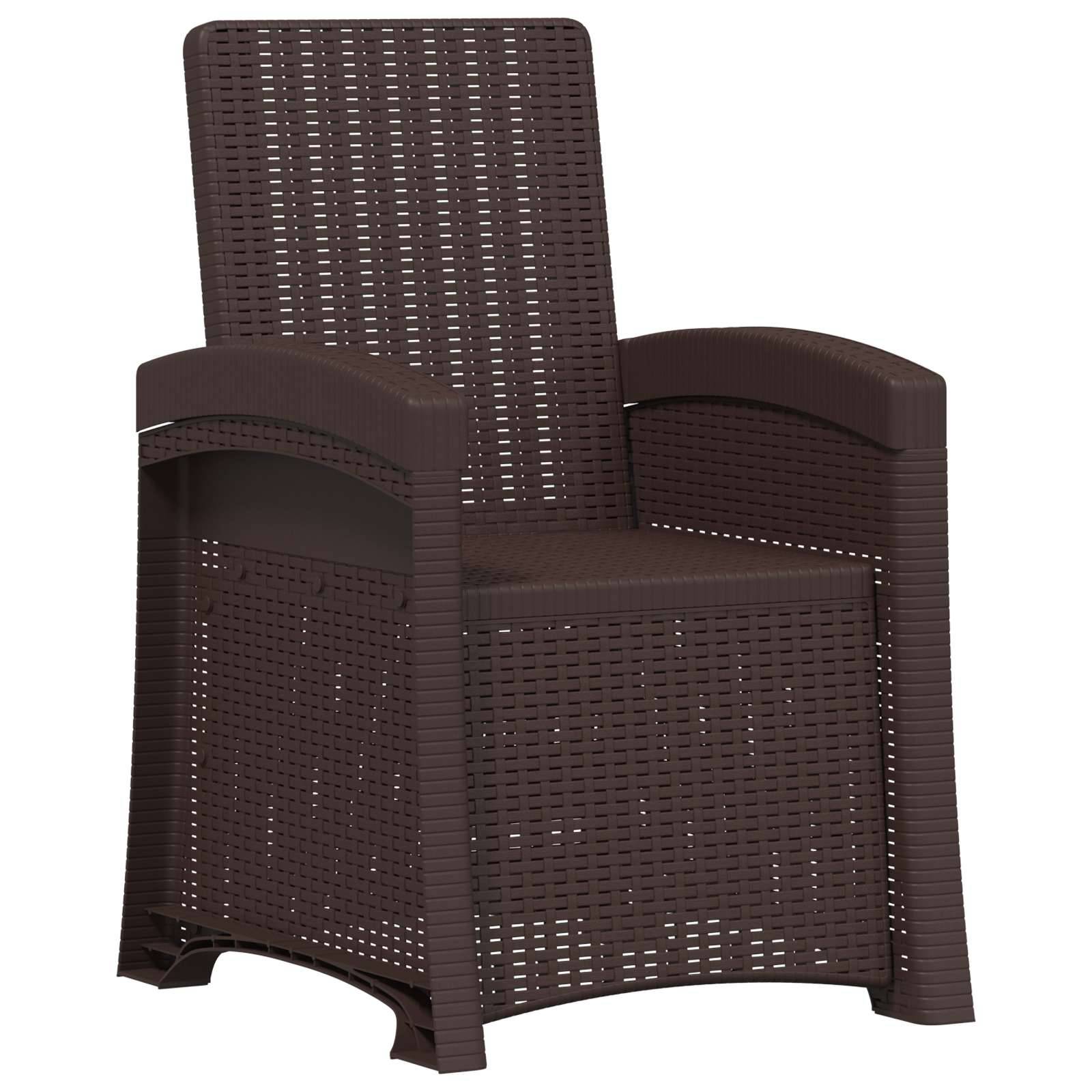 vidaXL Liegesessel Garten Rattan-Optik 2 pcs Braun und Hellgrau PP