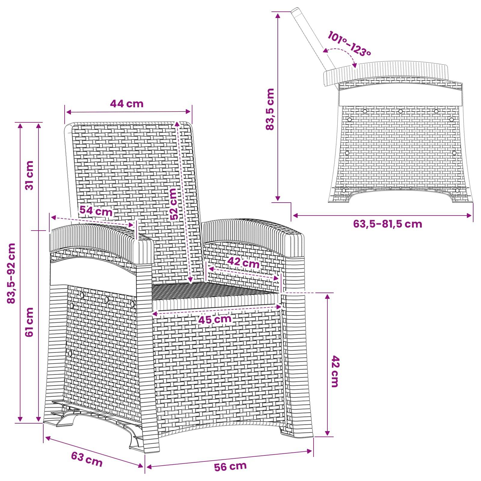 vidaXL Liegesessel Garten Rattan-Optik Braun PP
