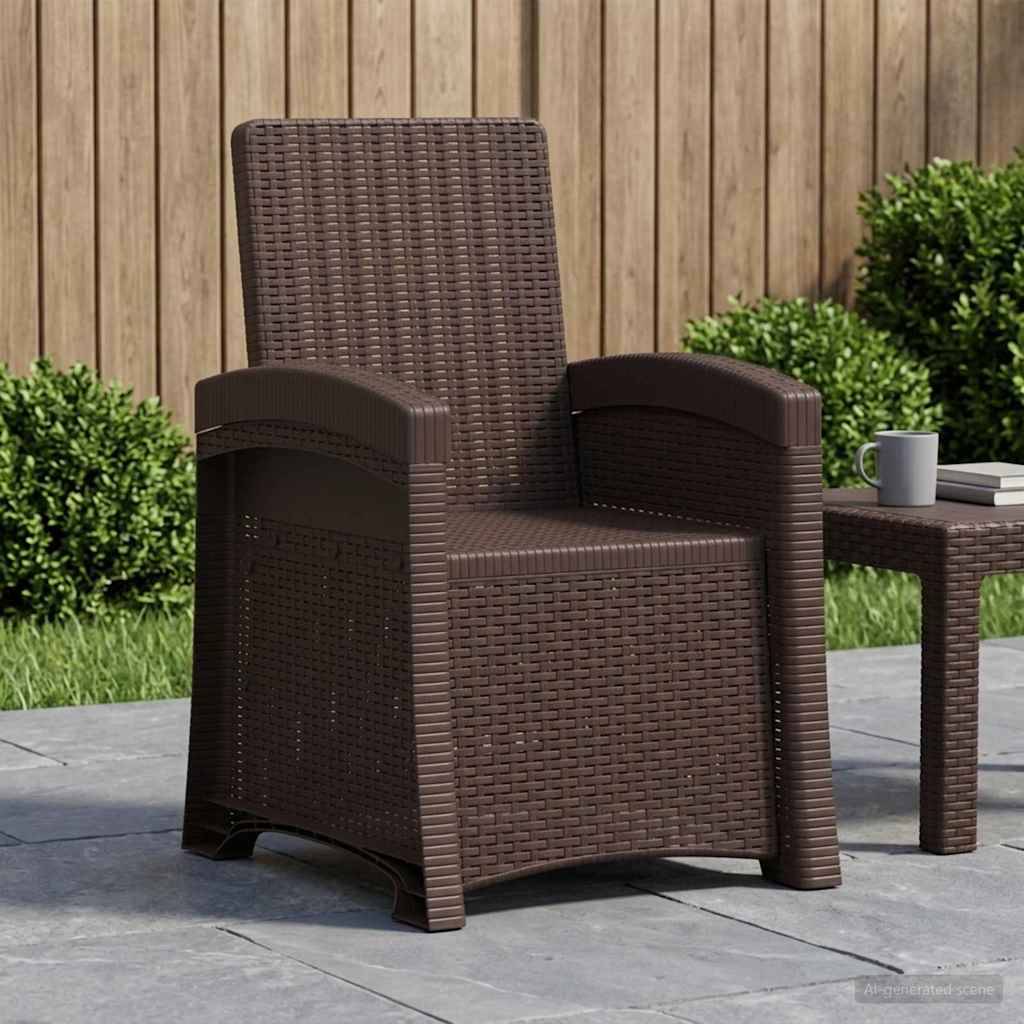 vidaXL Liegesessel Garten Rattan-Optik Braun PP