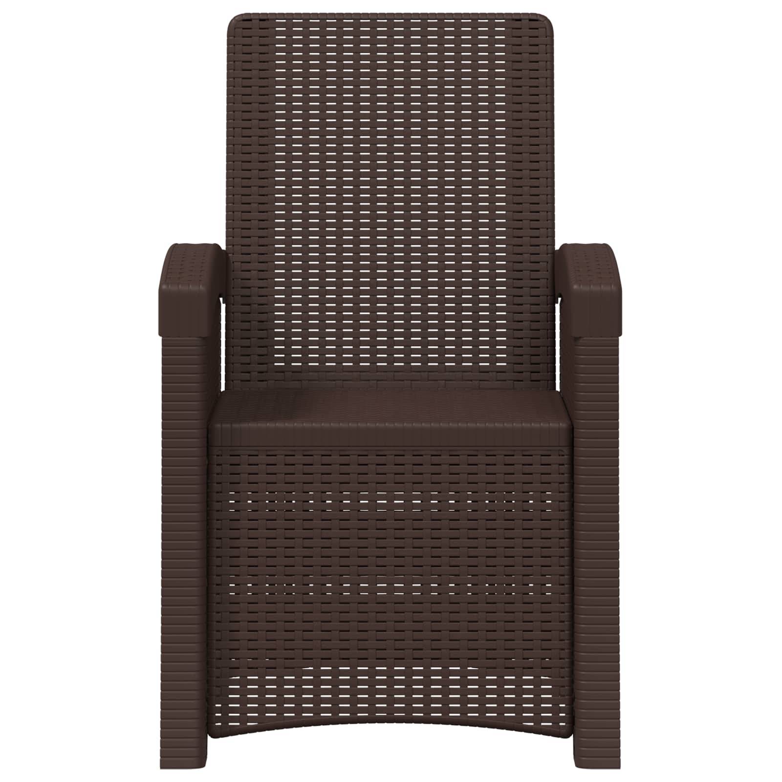 vidaXL Liegesessel Garten Rattan-Optik Braun PP